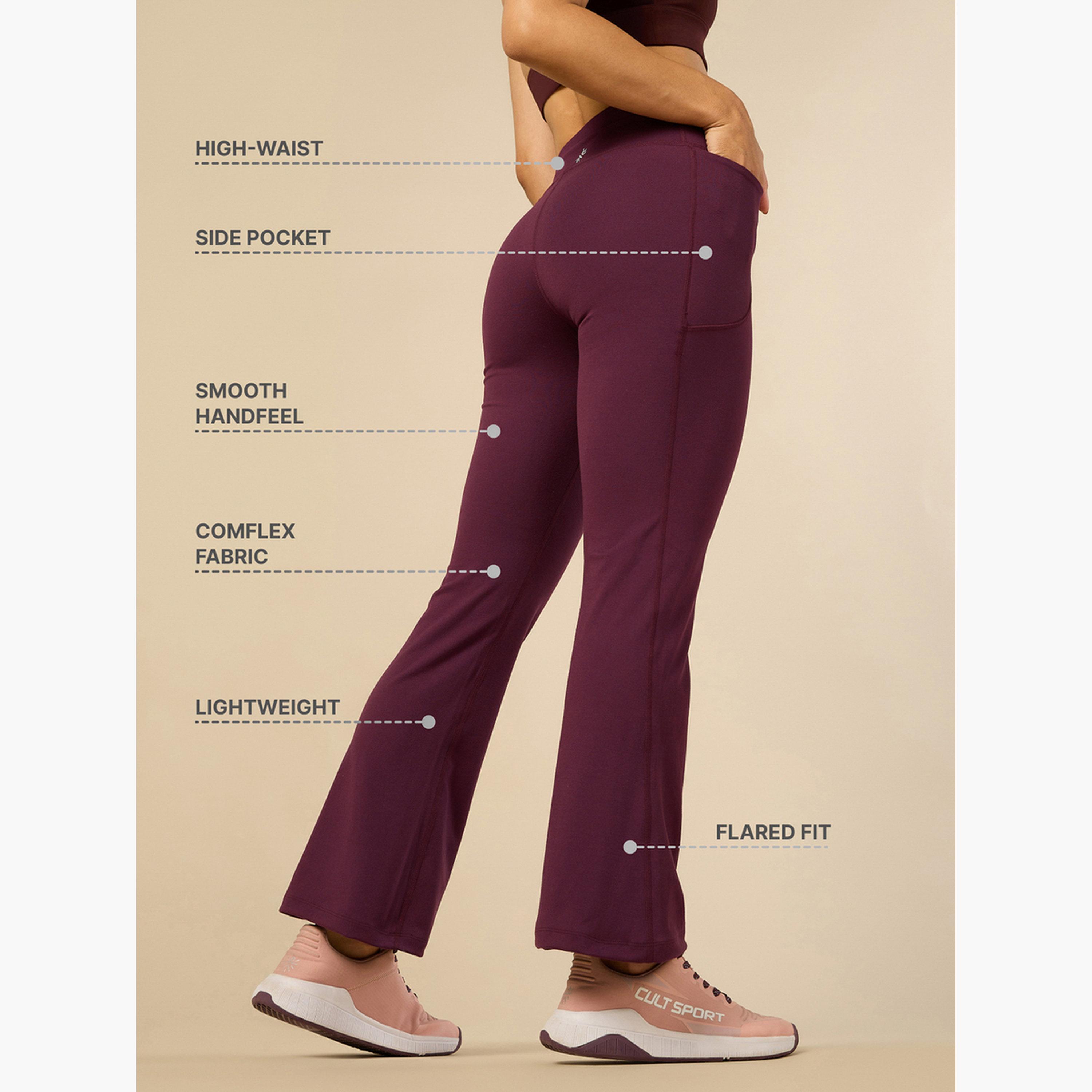 Cult X Styli Women Wine Performance Flare Pants-women-clothing-bottoms-joggers-image-5