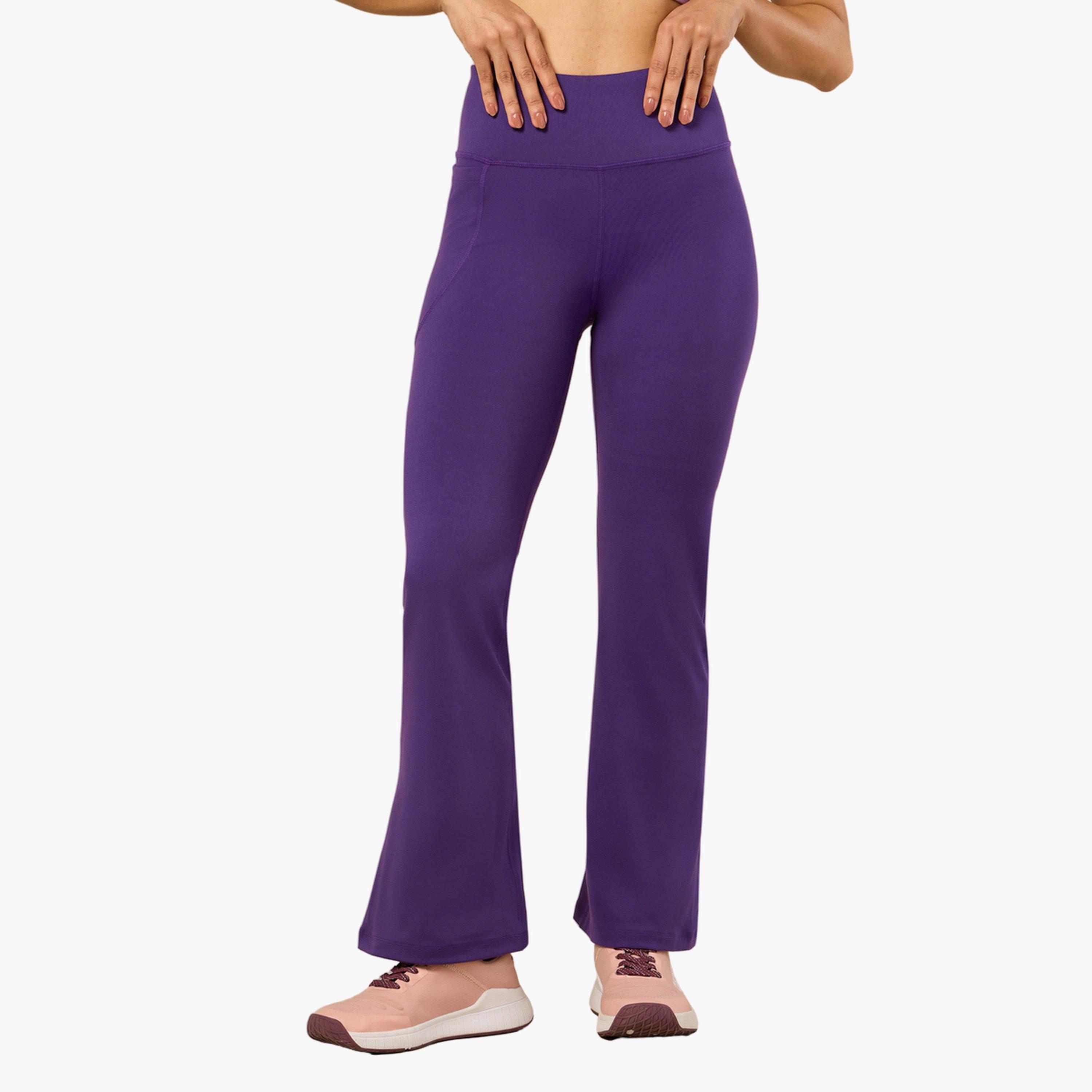 Cult X Styli Women Purple Performance Flare Pants-women-clothing-bottoms-joggers-image-1