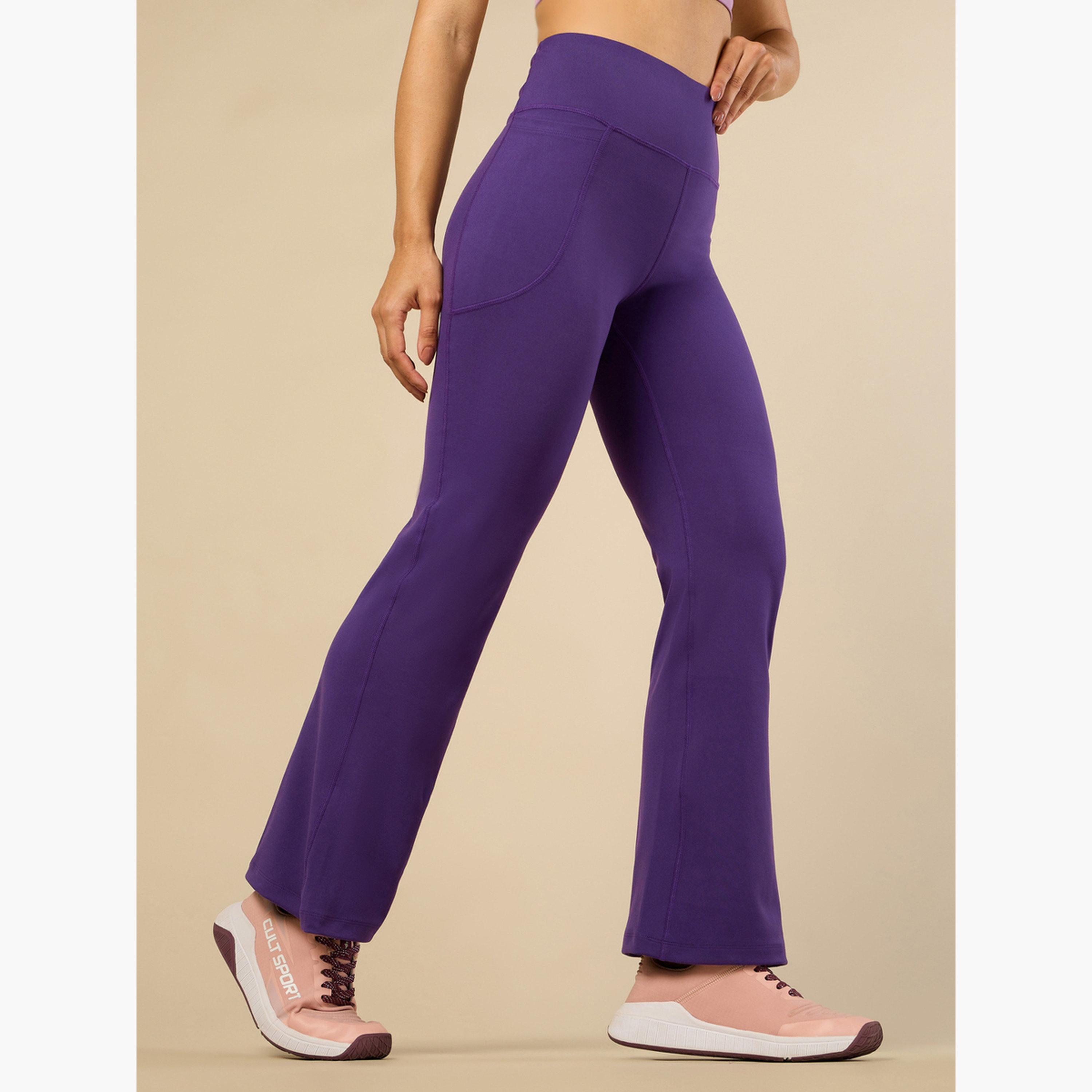 Cult X Styli Women Purple Performance Flare Pants-women-clothing-bottoms-joggers-image-4