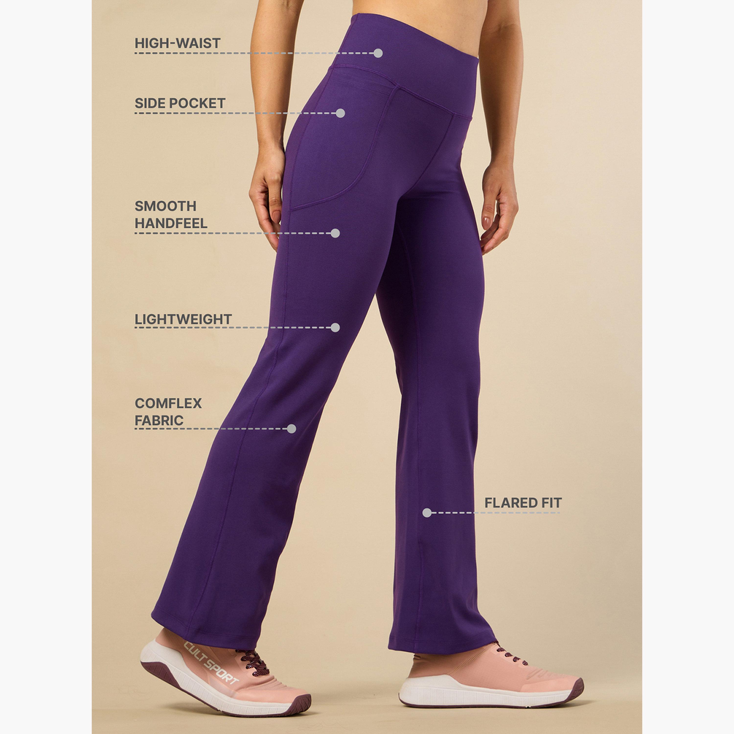 Cult X Styli Women Purple Performance Flare Pants-women-clothing-bottoms-joggers-image-5