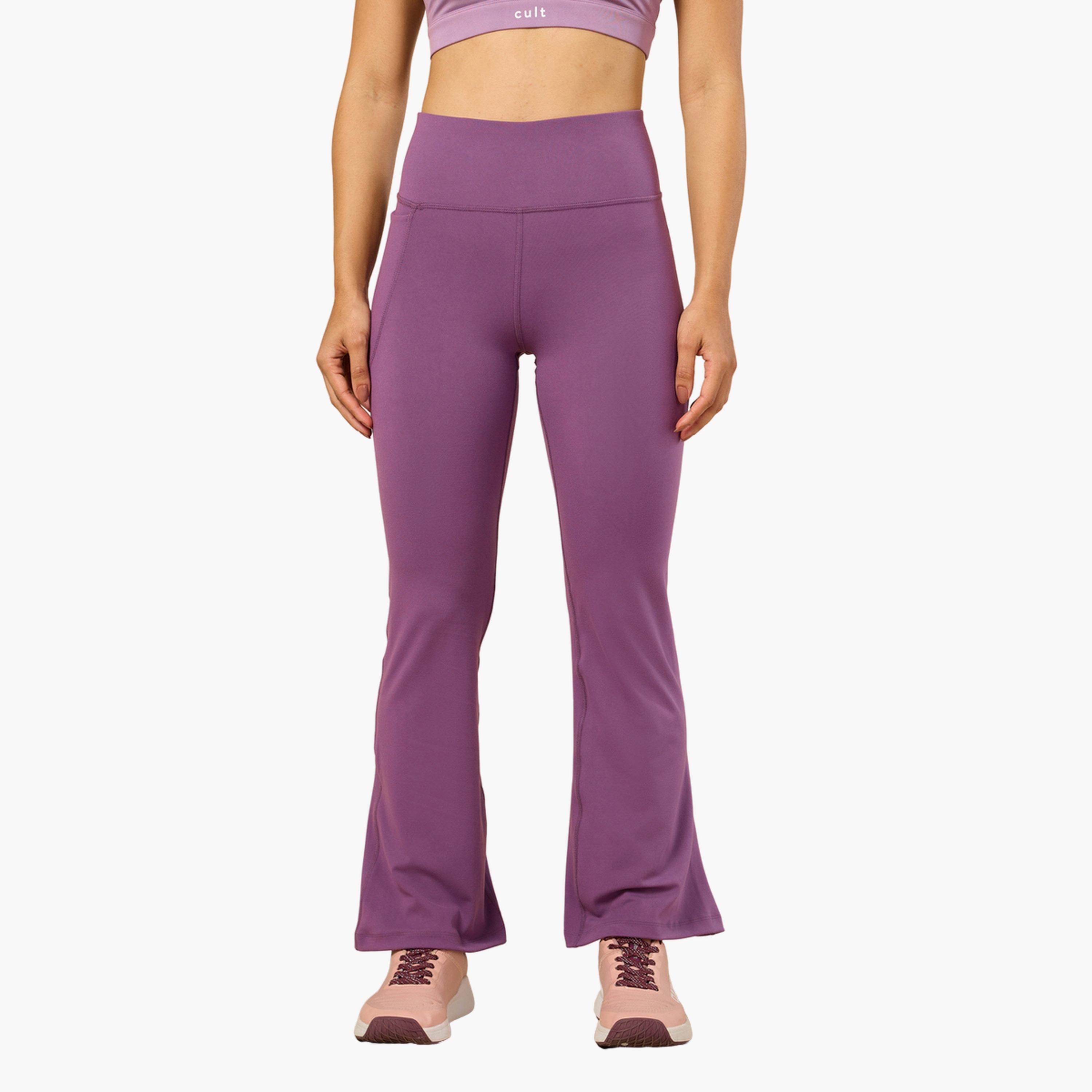 Cult X Styli Women Lavender Performance Flare Pants-women-clothing-bottoms-joggers-image-1