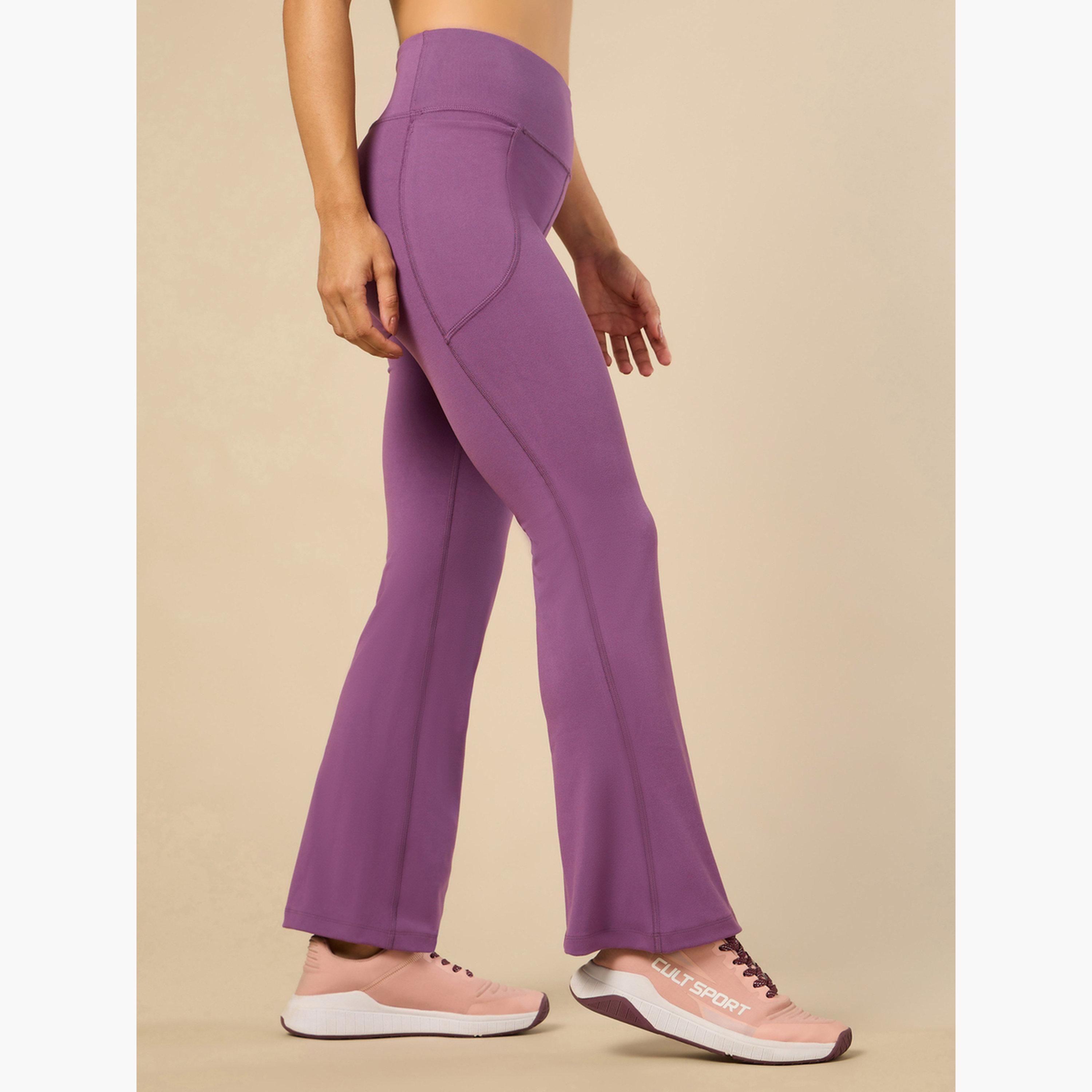 Cult X Styli Women Lavender Performance Flare Pants-women-clothing-bottoms-joggers-image-4