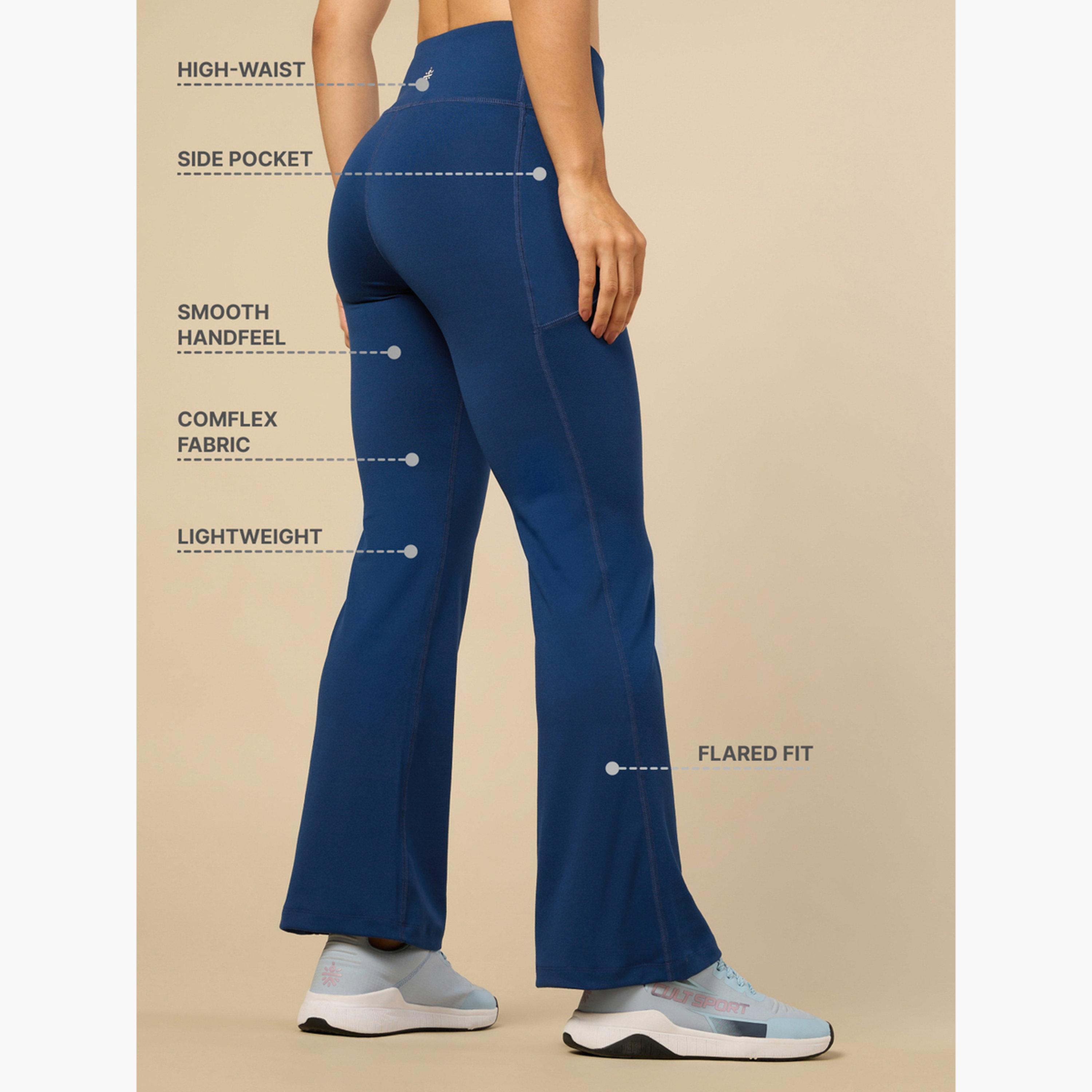 Cult X Styli Women Teal Performance Flare Pants-women-clothing-bottoms-joggers-image-5