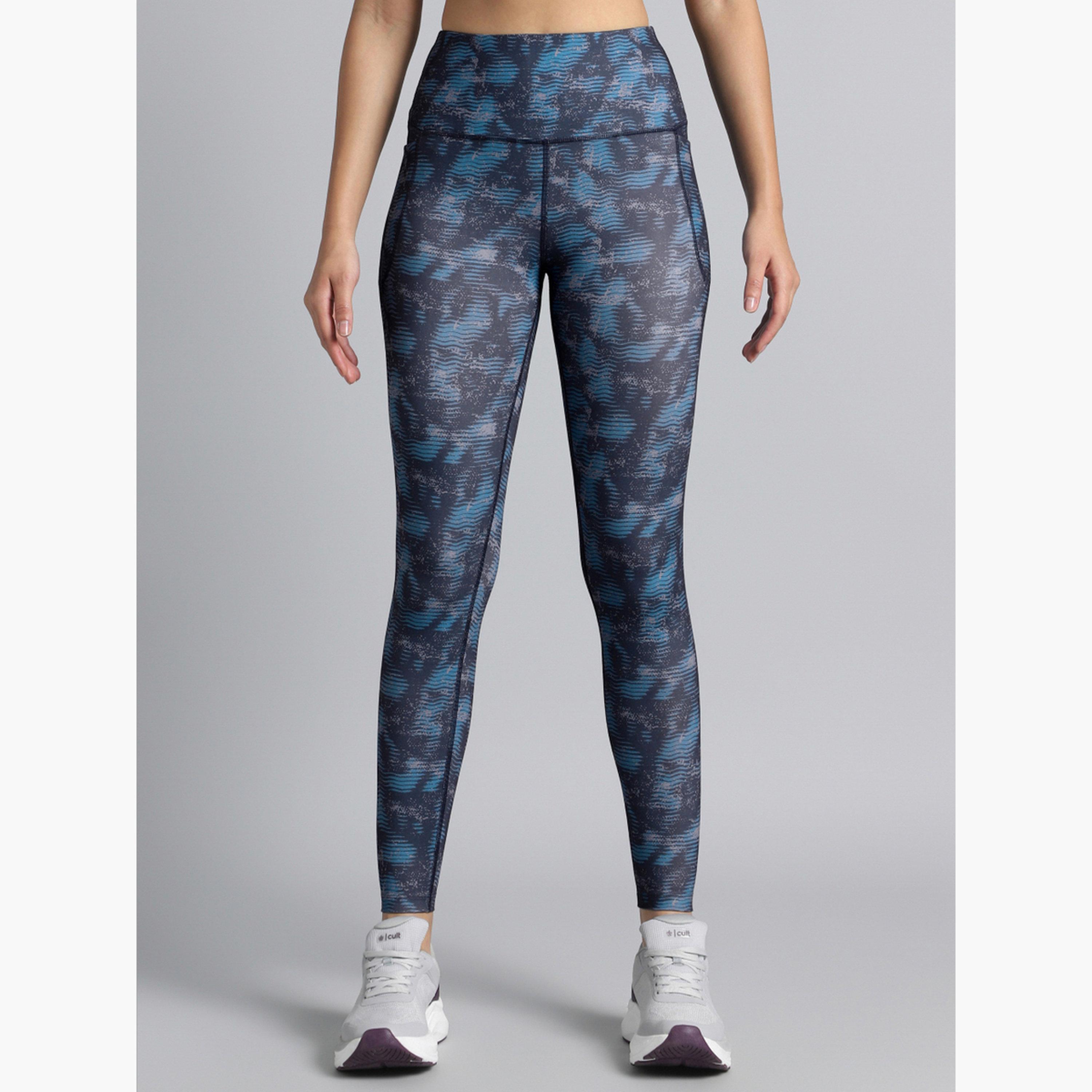 Cult X Styli Women Teal Printed Train All Day Leggings-women-clothing-bottoms-leggings-image-1