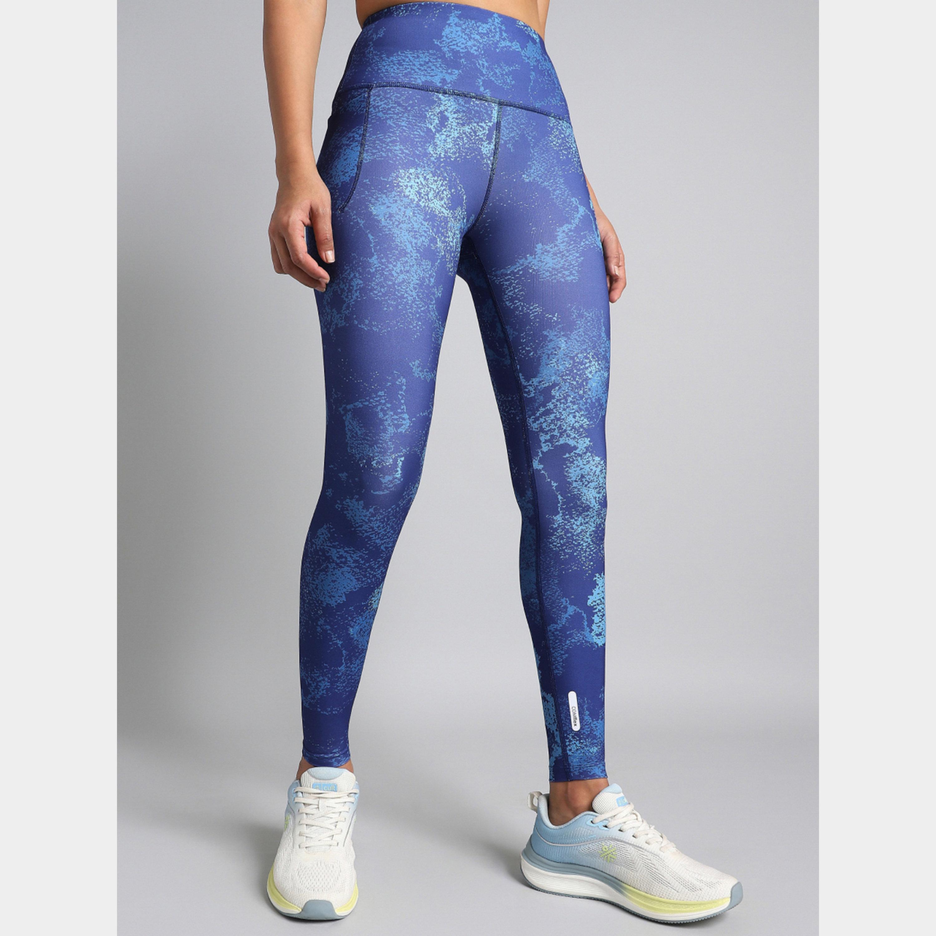 Cult X Styli Women Blue Printed Train All Day Leggings-women-clothing-sportswearandactivewear-bottoms-leggings-image-1