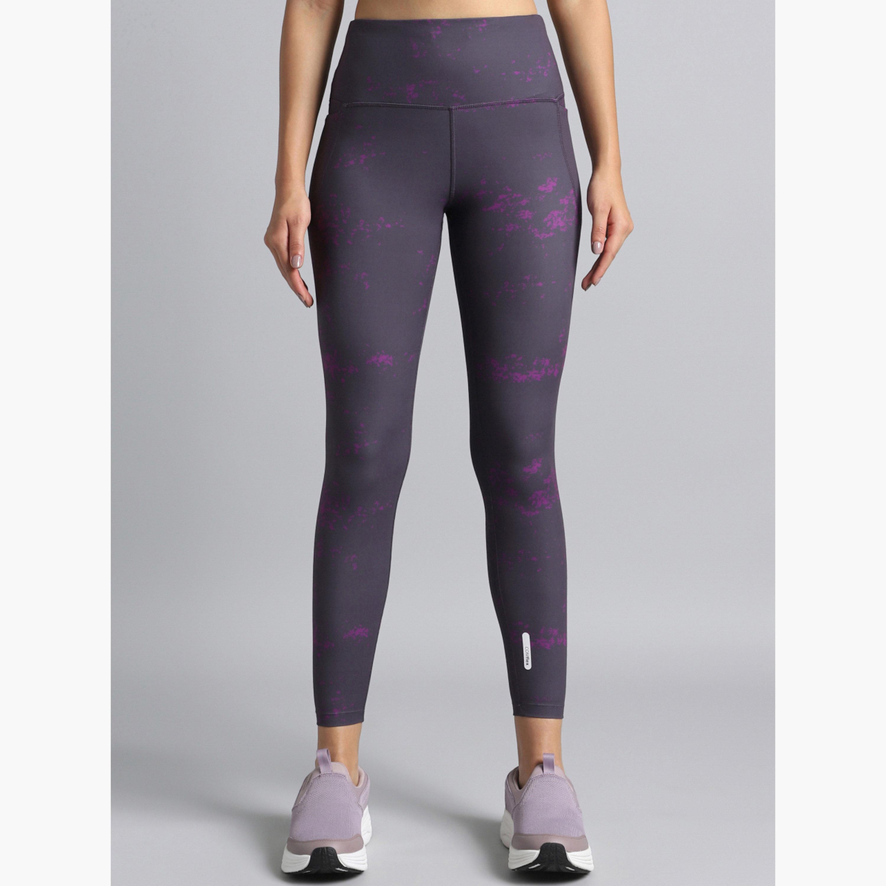 Cult X Styli Women Purple Printed Train All Day Leggings-women-clothing-bottoms-leggings-image-1