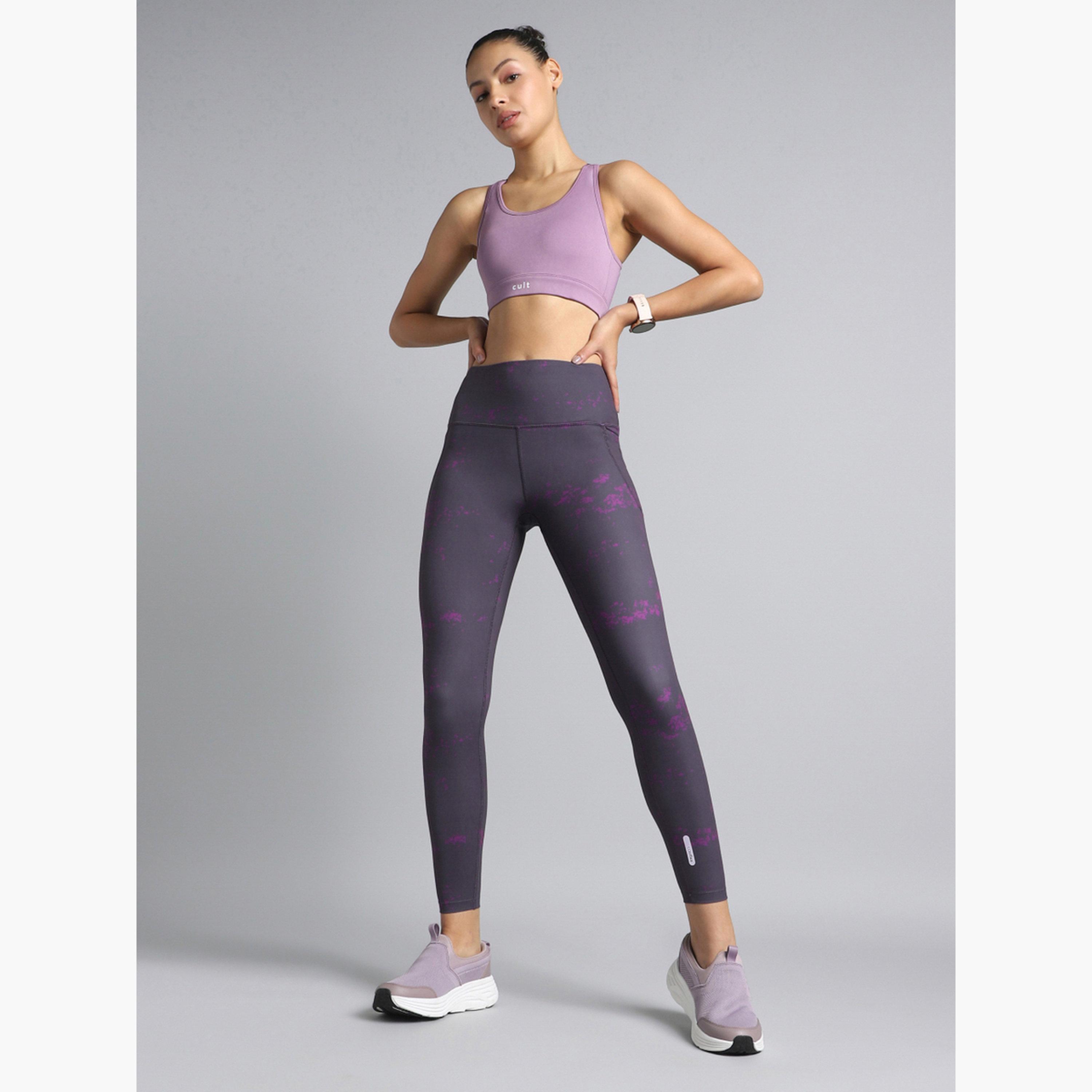 Cult X Styli Women Purple Printed Train All Day Leggings-women-clothing-bottoms-leggings-image-2