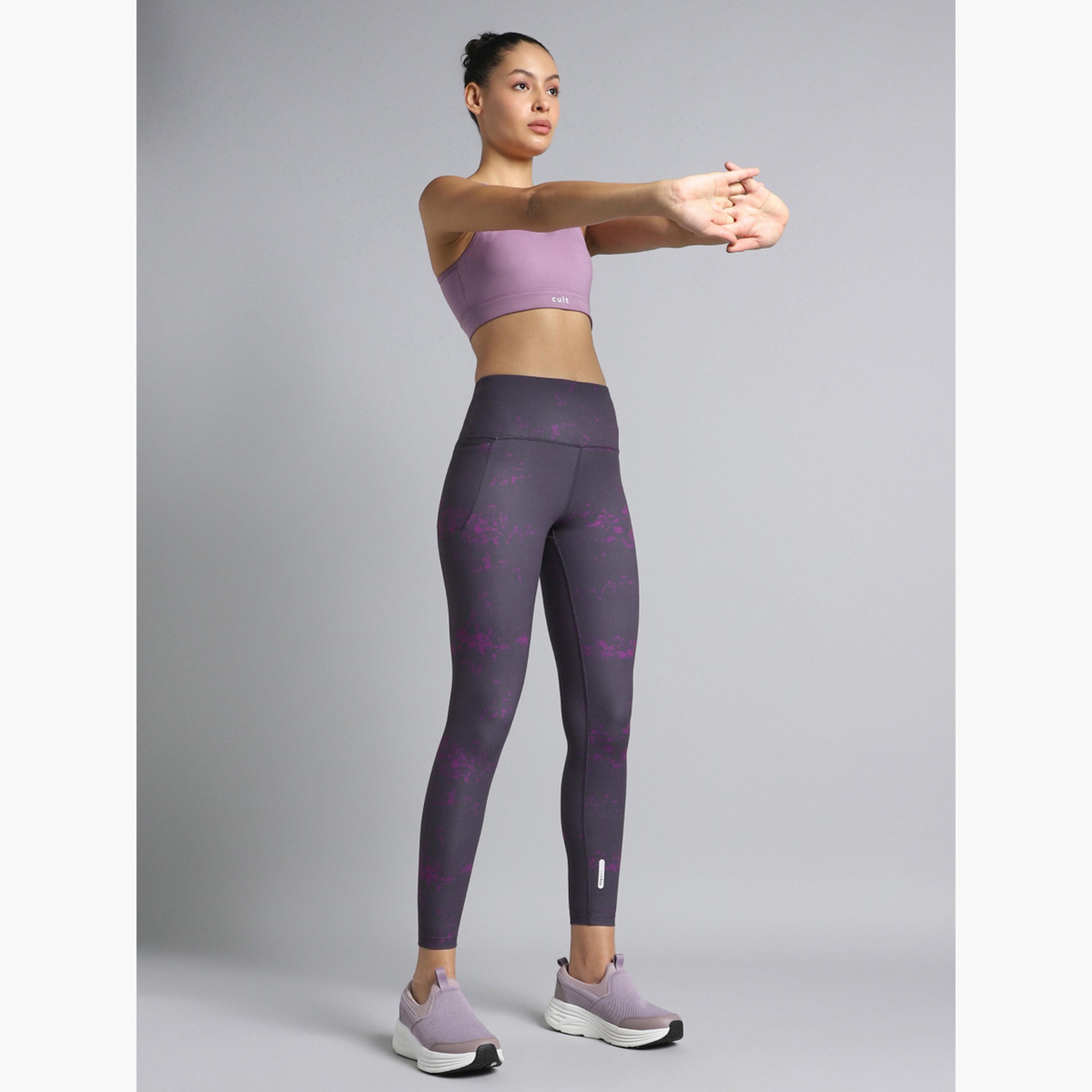 Cult X Styli Women Purple Printed Train All Day Leggings-women-clothing-bottoms-leggings-image-4