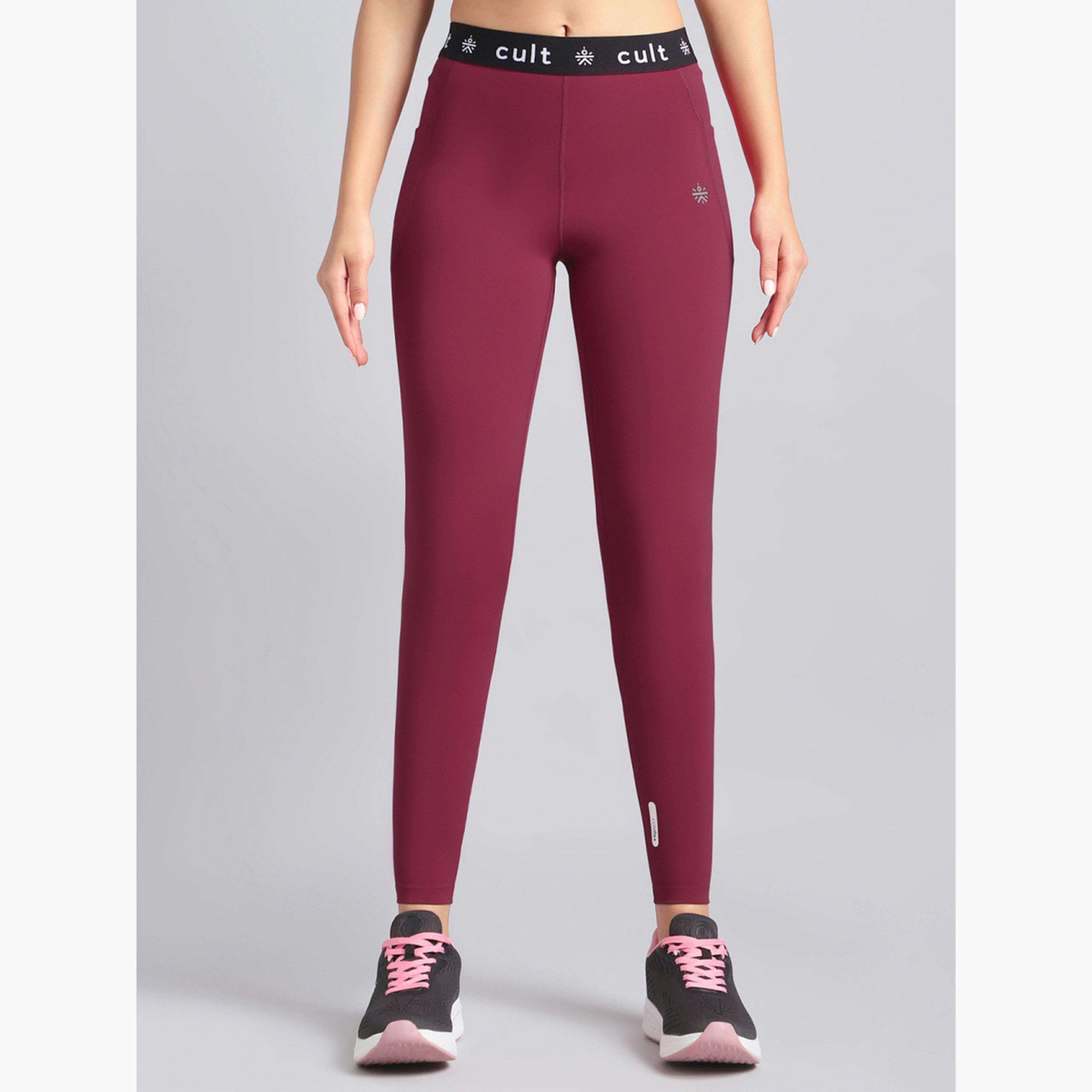 Cult X Styli Women Maroon Move Easy Leggings-women-clothing-bottoms-leggings-image-1
