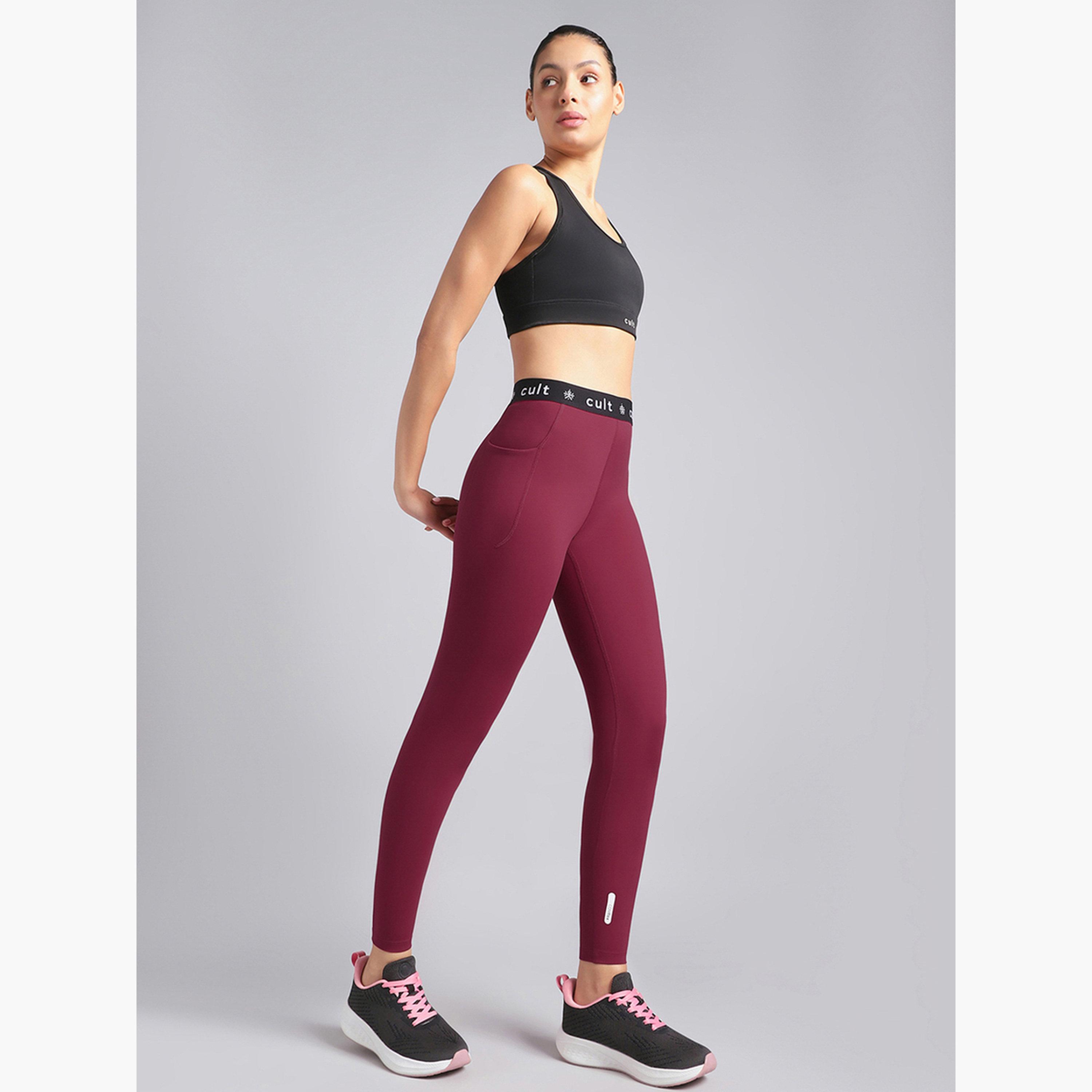 Cult X Styli Women Maroon Move Easy Leggings-women-clothing-bottoms-leggings-image-2