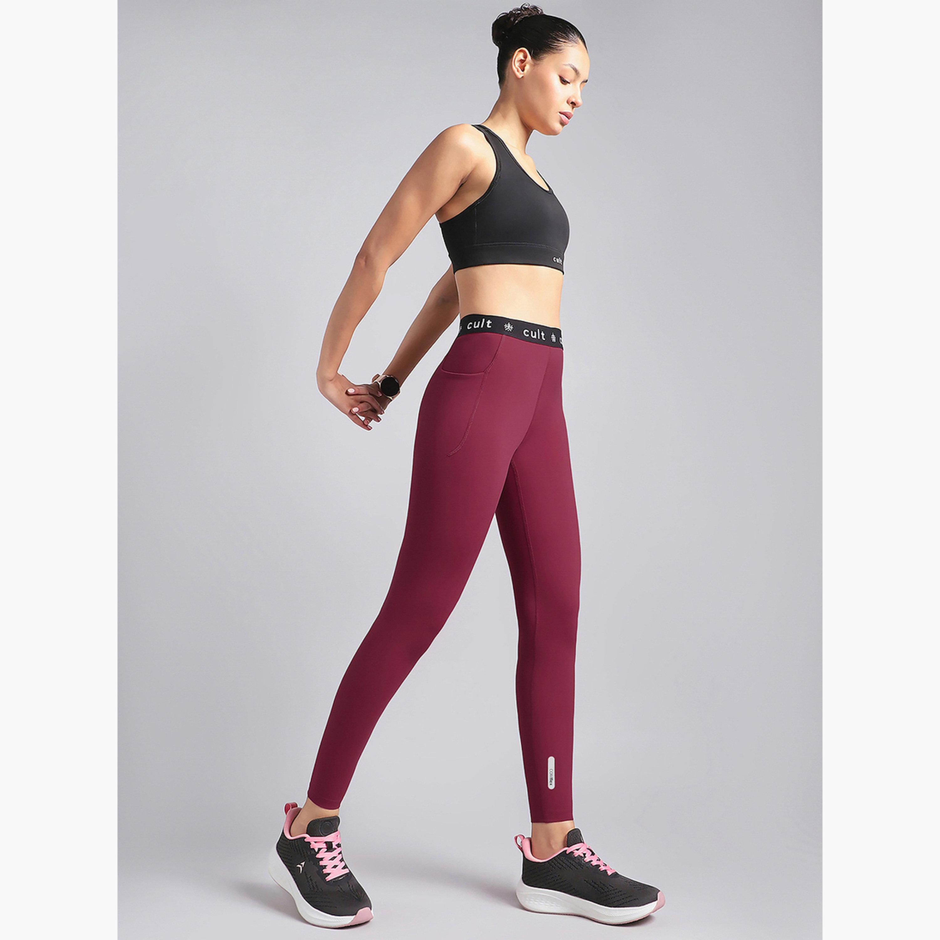 Cult X Styli Women Maroon Move Easy Leggings-women-clothing-bottoms-leggings-image-3