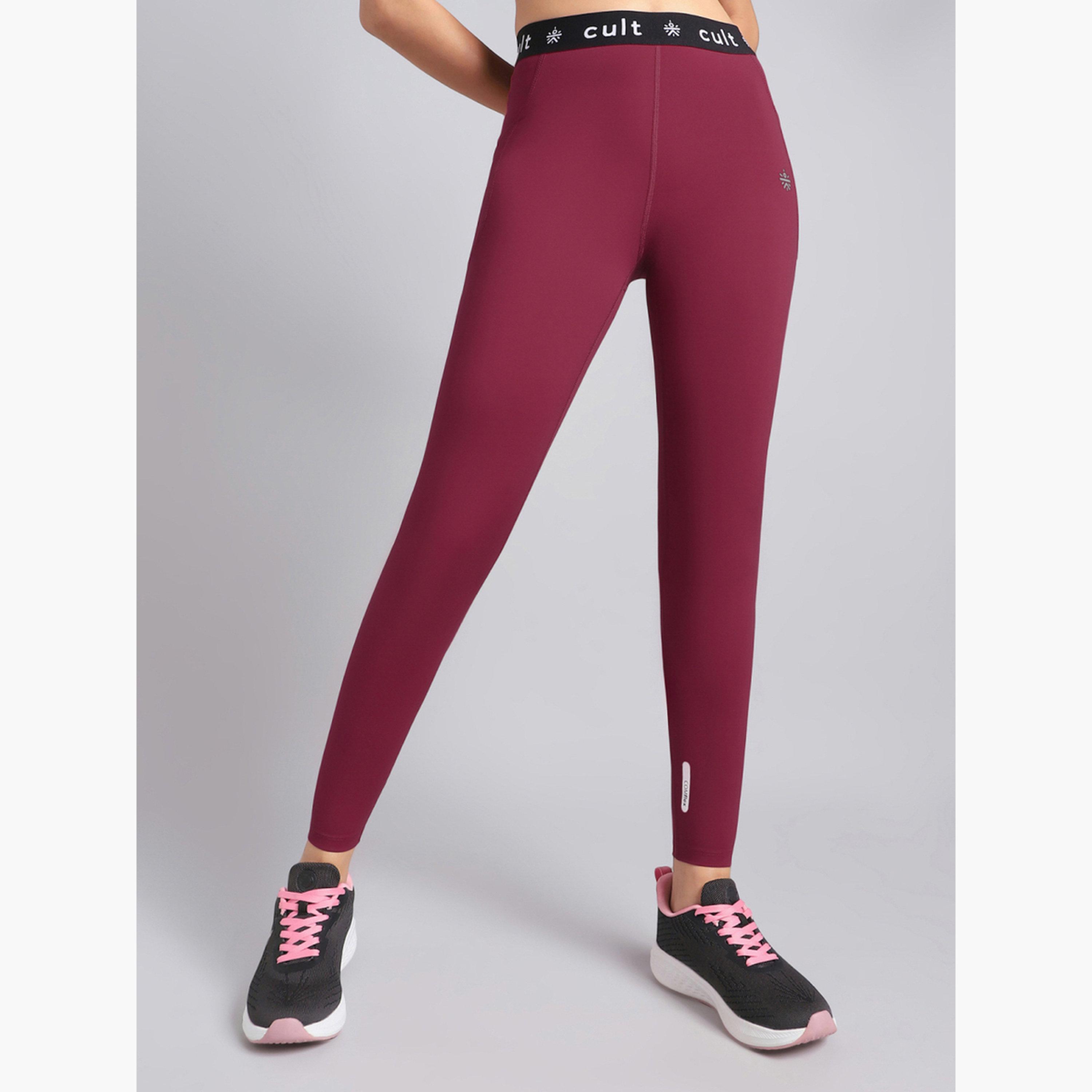 Cult X Styli Women Maroon Move Easy Leggings-women-clothing-bottoms-leggings-image-4