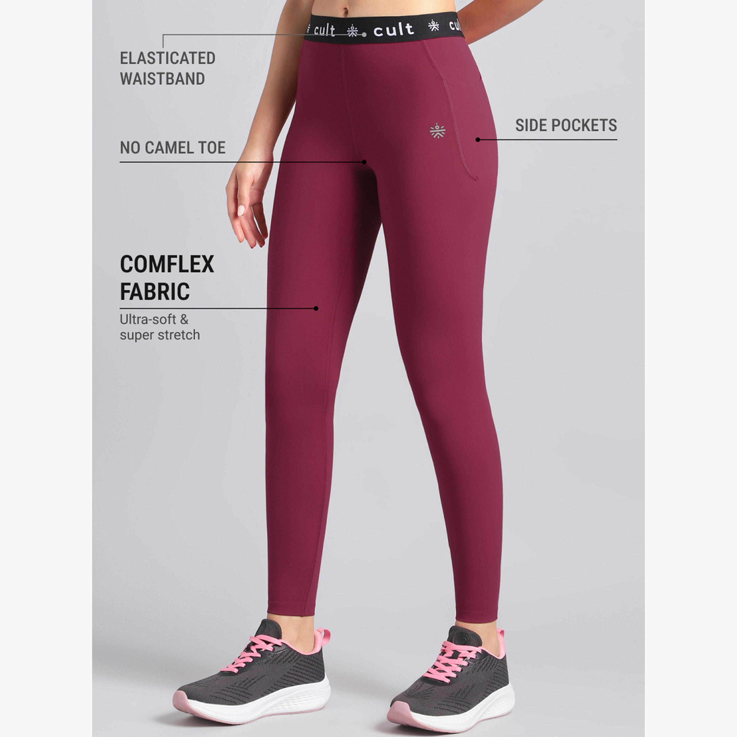 Cult X Styli Women Maroon Move Easy Leggings-women-clothing-bottoms-leggings-image-5