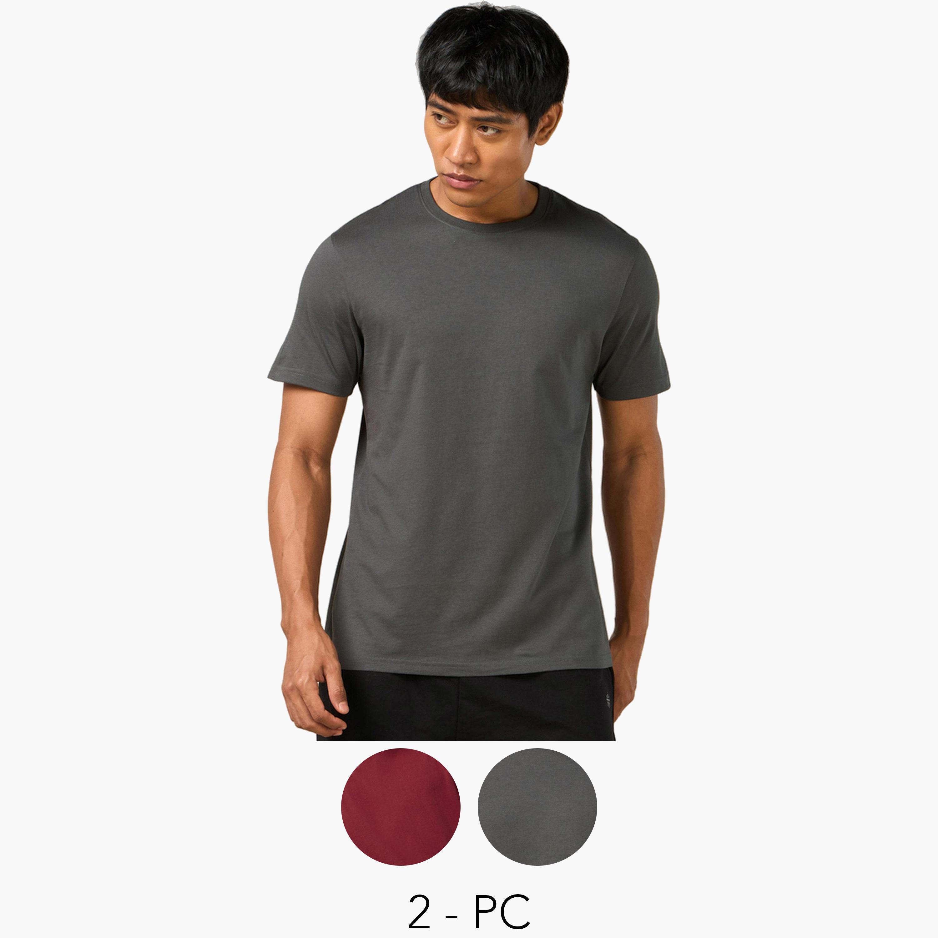 Cult X Styli Pack of 2 - Men Essential Cotton T-Shirt-men-clothing-sportswearandactivewear-tshirtsandpolos-image-1