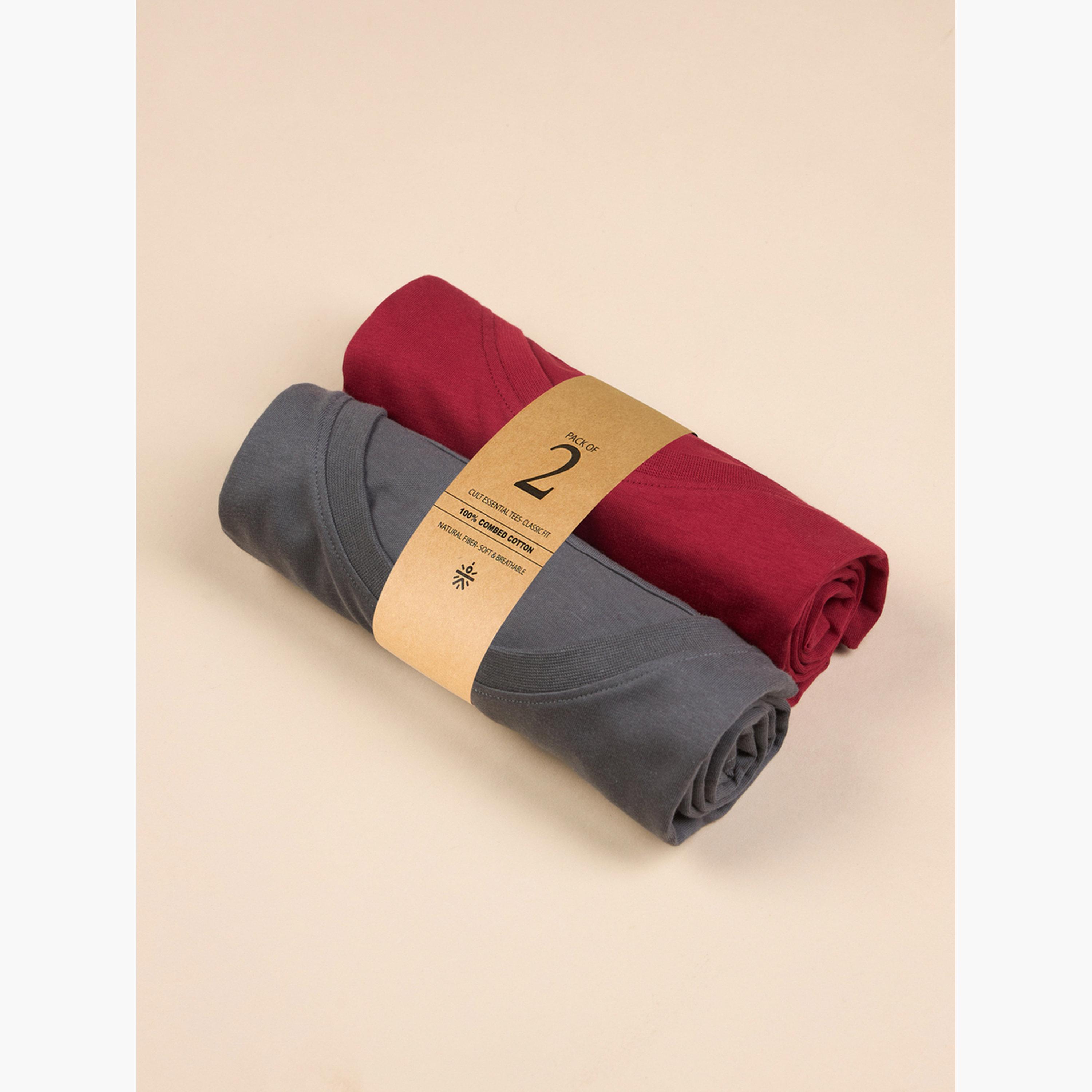 Cult X Styli Pack of 2 - Men Essential Cotton T-Shirt-men-clothing-sportswearandactivewear-tshirtsandpolos-image-5