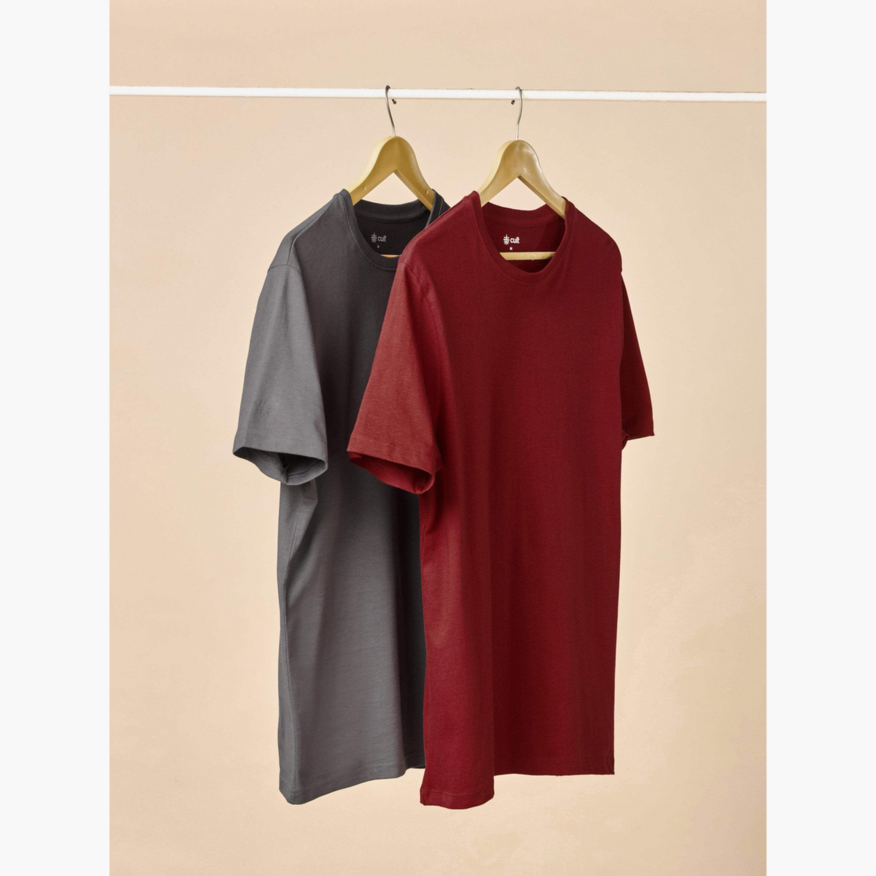 Cult X Styli Pack of 2 - Men Essential Cotton T-Shirt-men-clothing-sportswearandactivewear-tshirtsandpolos-image-7