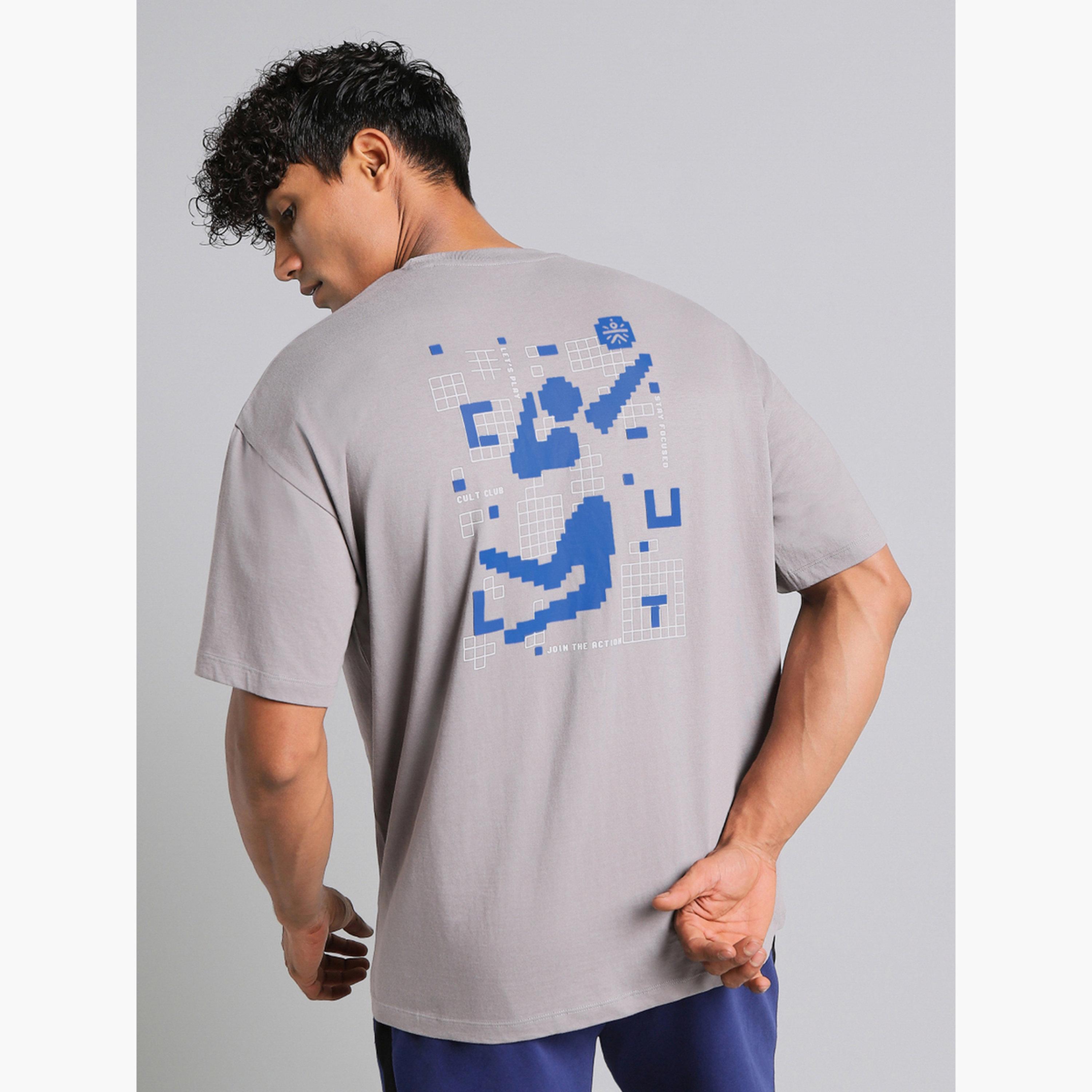 Cult X Styli Men's Grey Cult Power Play Oversized Fit T-shirt-men-clothing-sportswearandactivewear-tshirtsandpolos-image-3