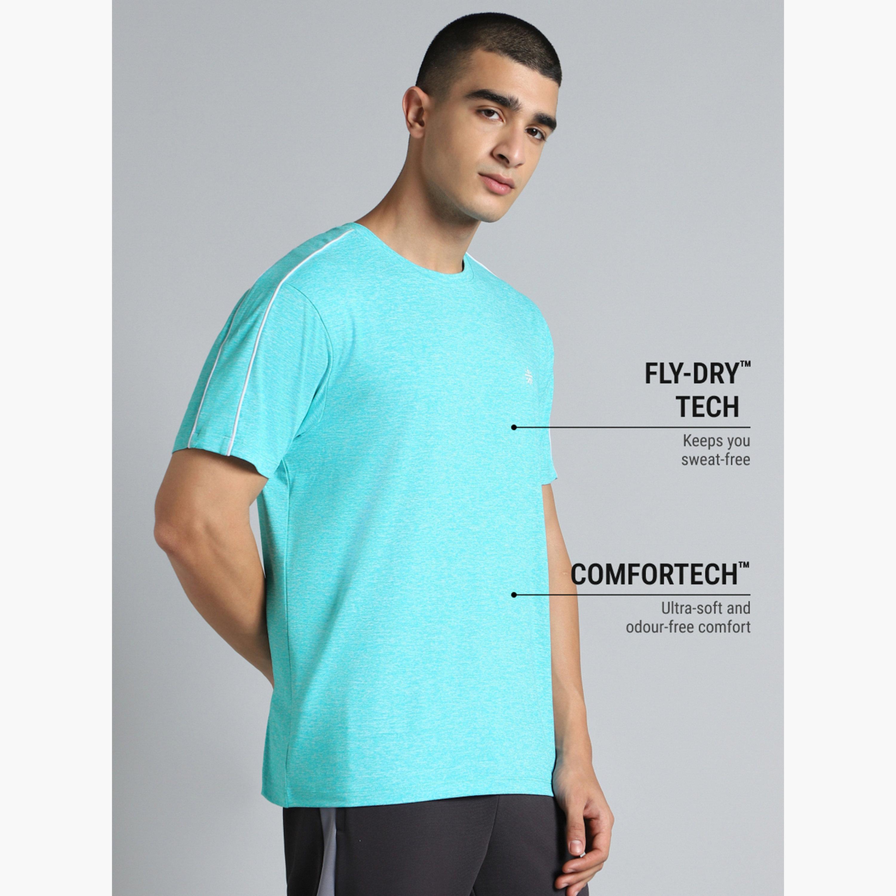 تيشيرت رجالي Active Day باللون الأزرق المائي بتقنية COMFORtech من Cult X Styli-men-clothing-sportswearandactivewear-tshirtsandpolos-image-5