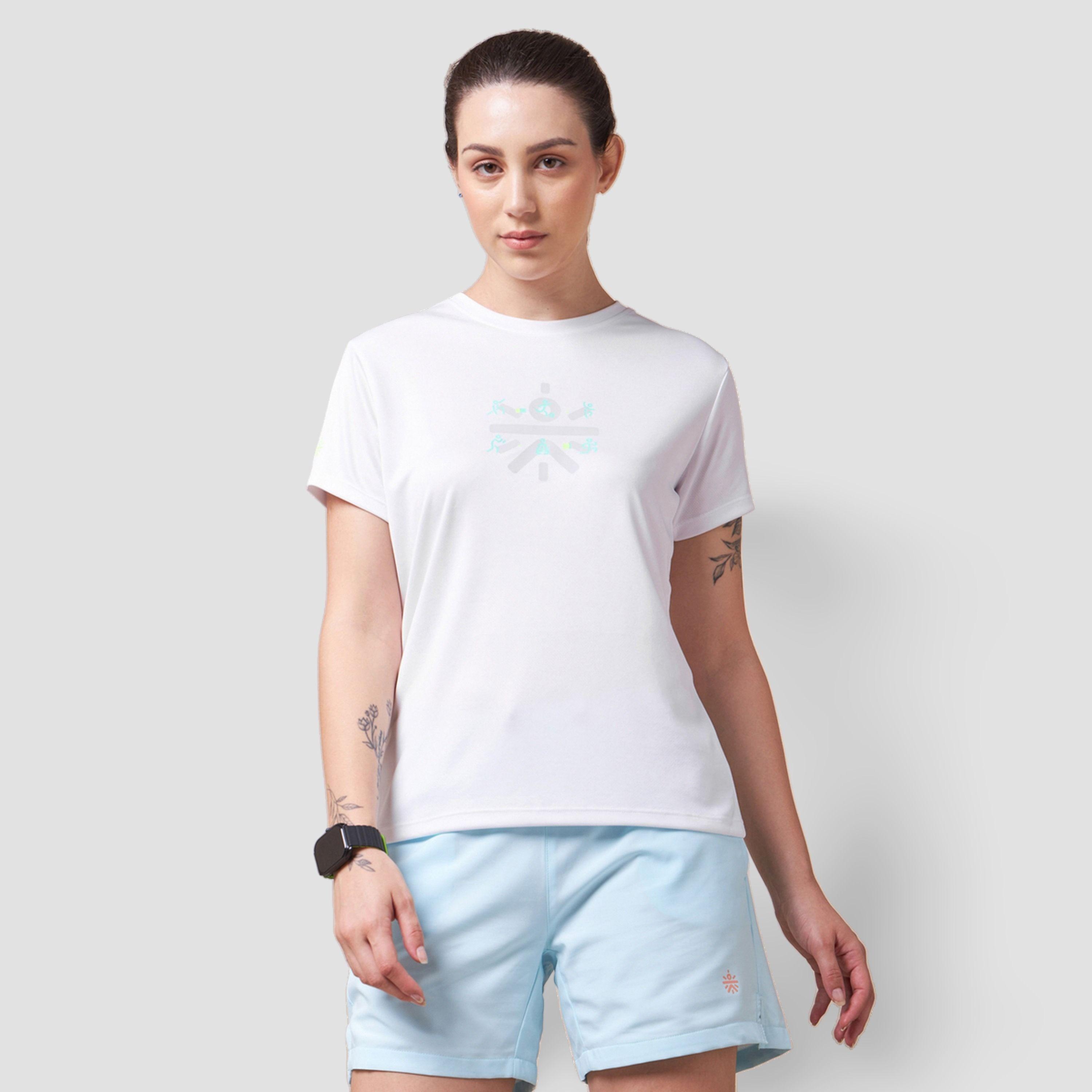 Cult X Styli Women's White Graphic Play Performance T-shirt-sports-women-clothing-tshirtsandvests-image-1