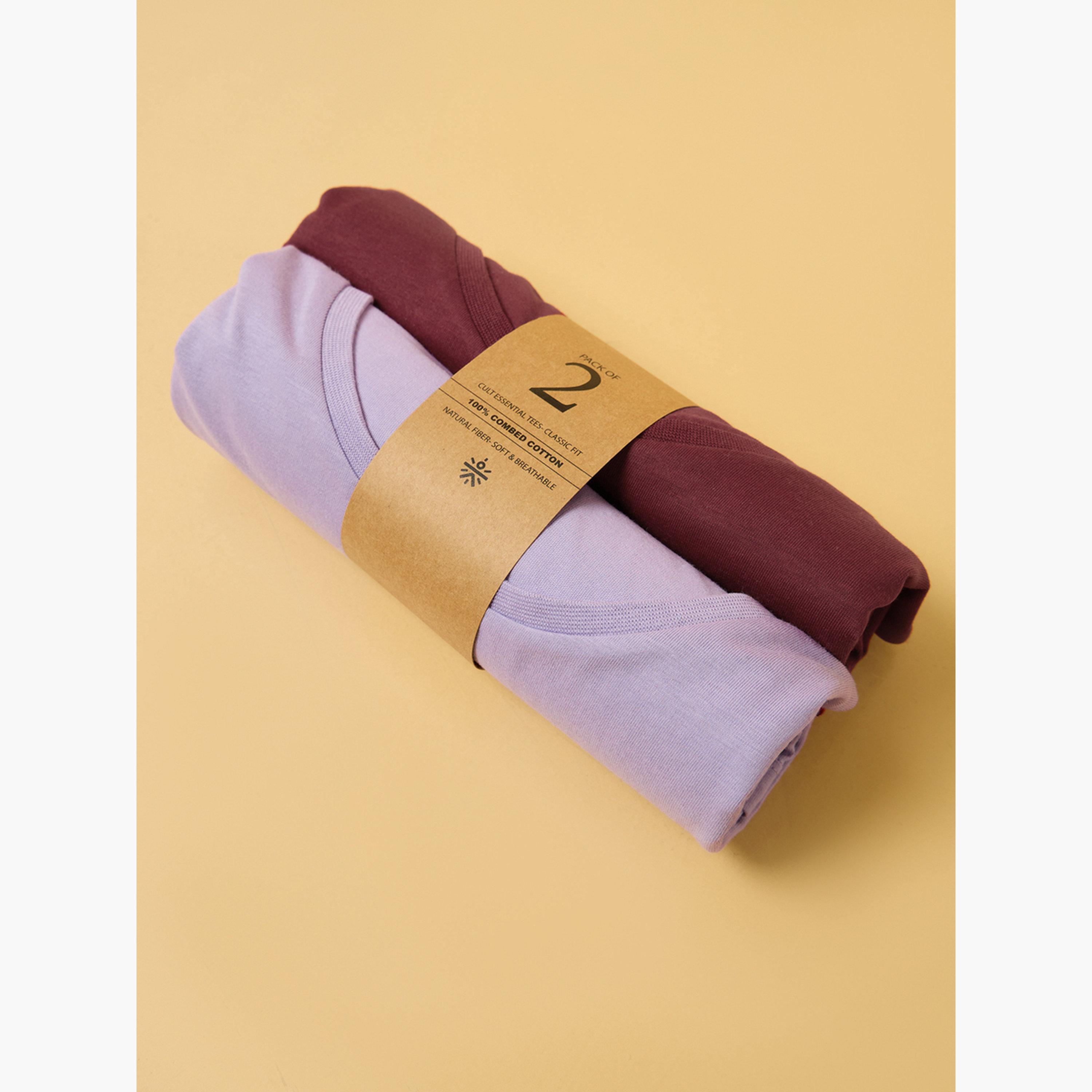 Cult X Styli Pack of 2 - Essential Cotton T-Shirt-sports-women-clothing-tshirtsandvests-image-5
