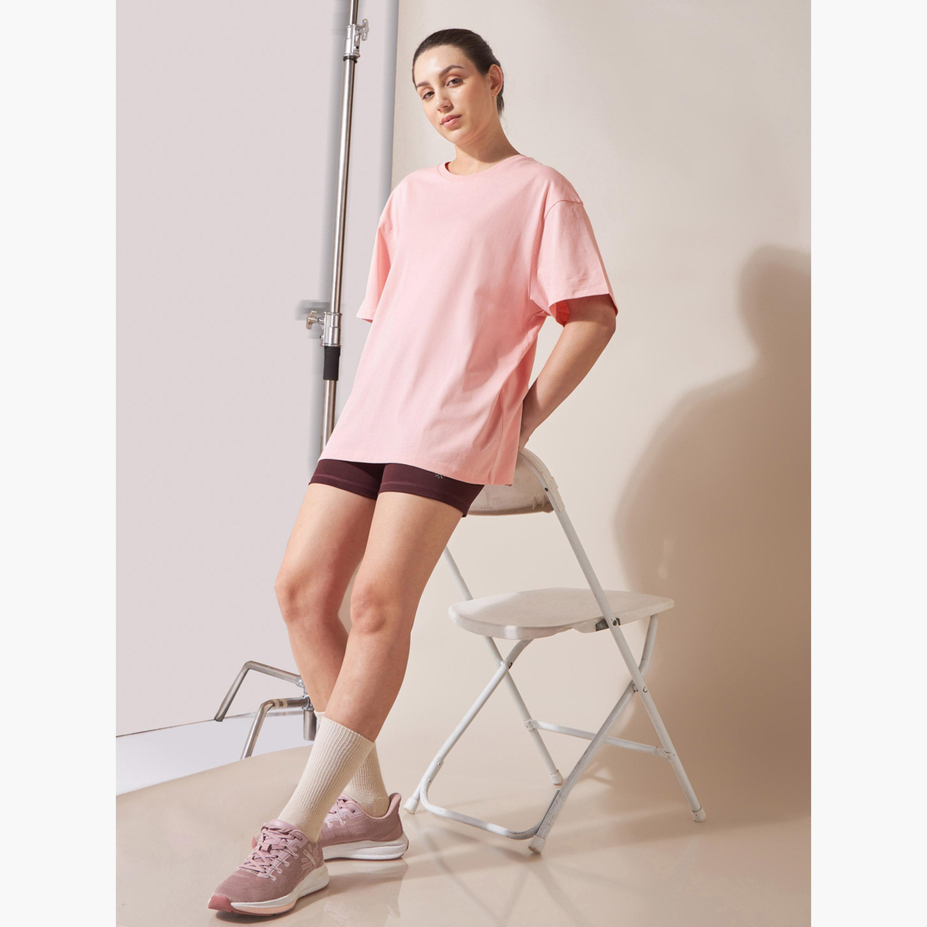 Cult X Styli Women's Pink Lounge Oversized Fit T-shirt-sports-women-clothing-tshirtsandvests-image-2