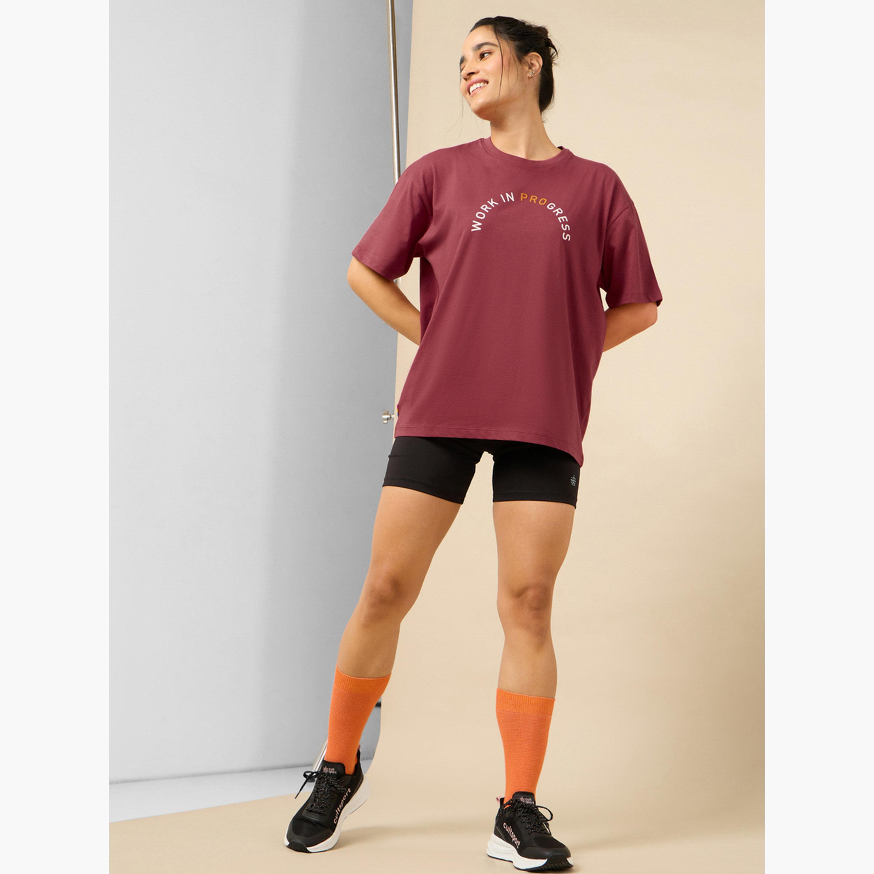 تيشرت قطني قصة واسعة-sports-women-clothing-tshirtsandvests-image-2