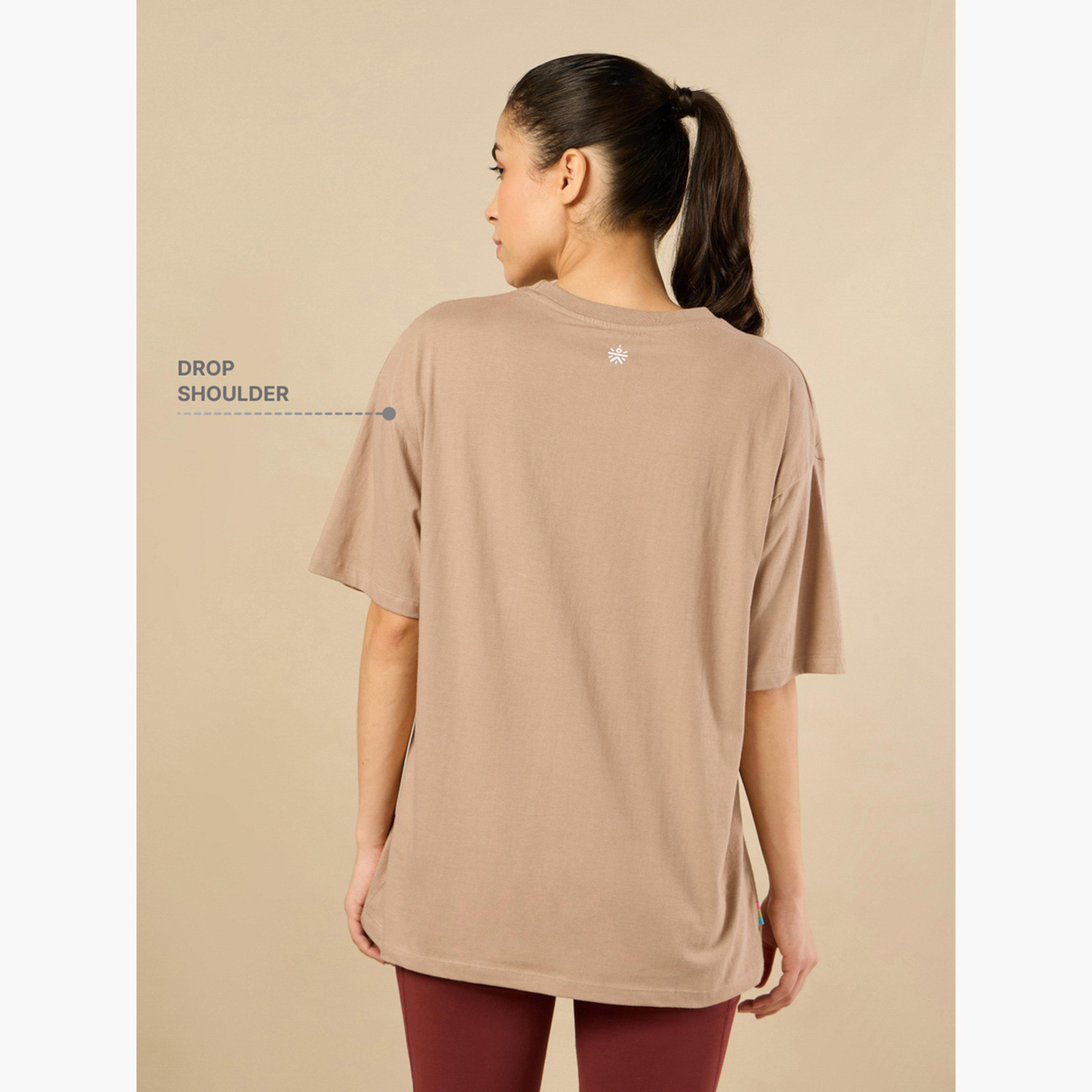 Cult X Styli Women In My Element Print Brown T-Shirt-sports-women-clothing-tshirtsandvests-image-6