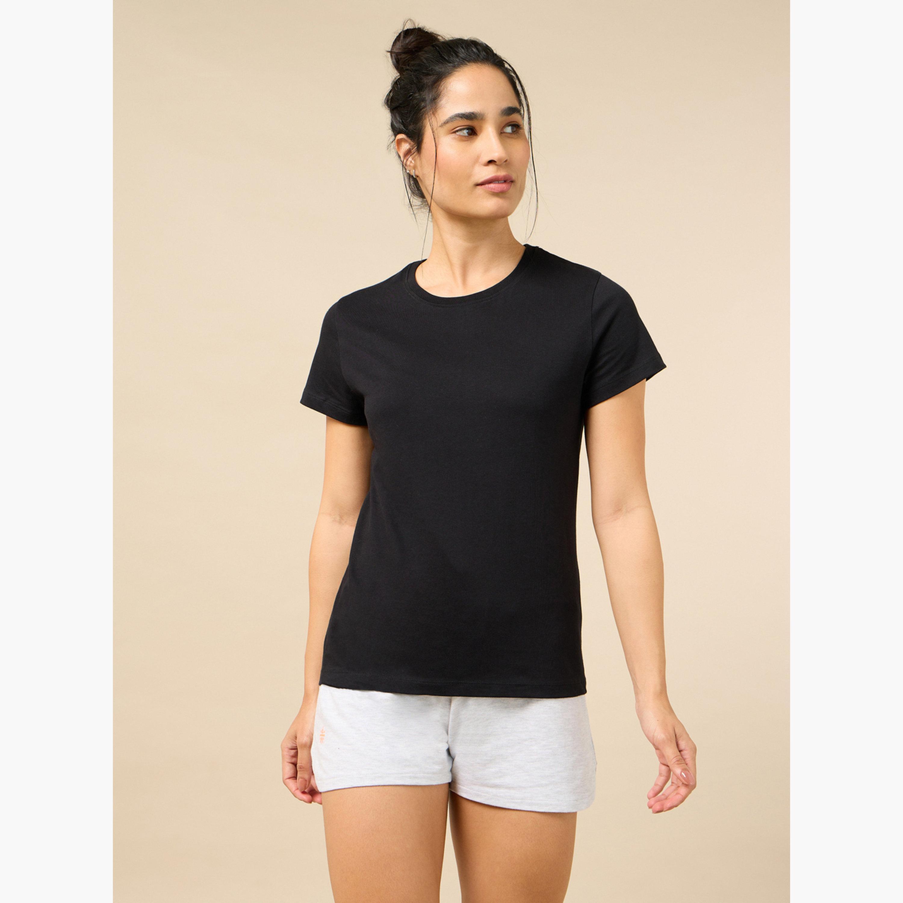 Cult X Styli Pack of 2 - Essential Cotton T-Shirt-sports-women-clothing-tshirtsandvests-image-4