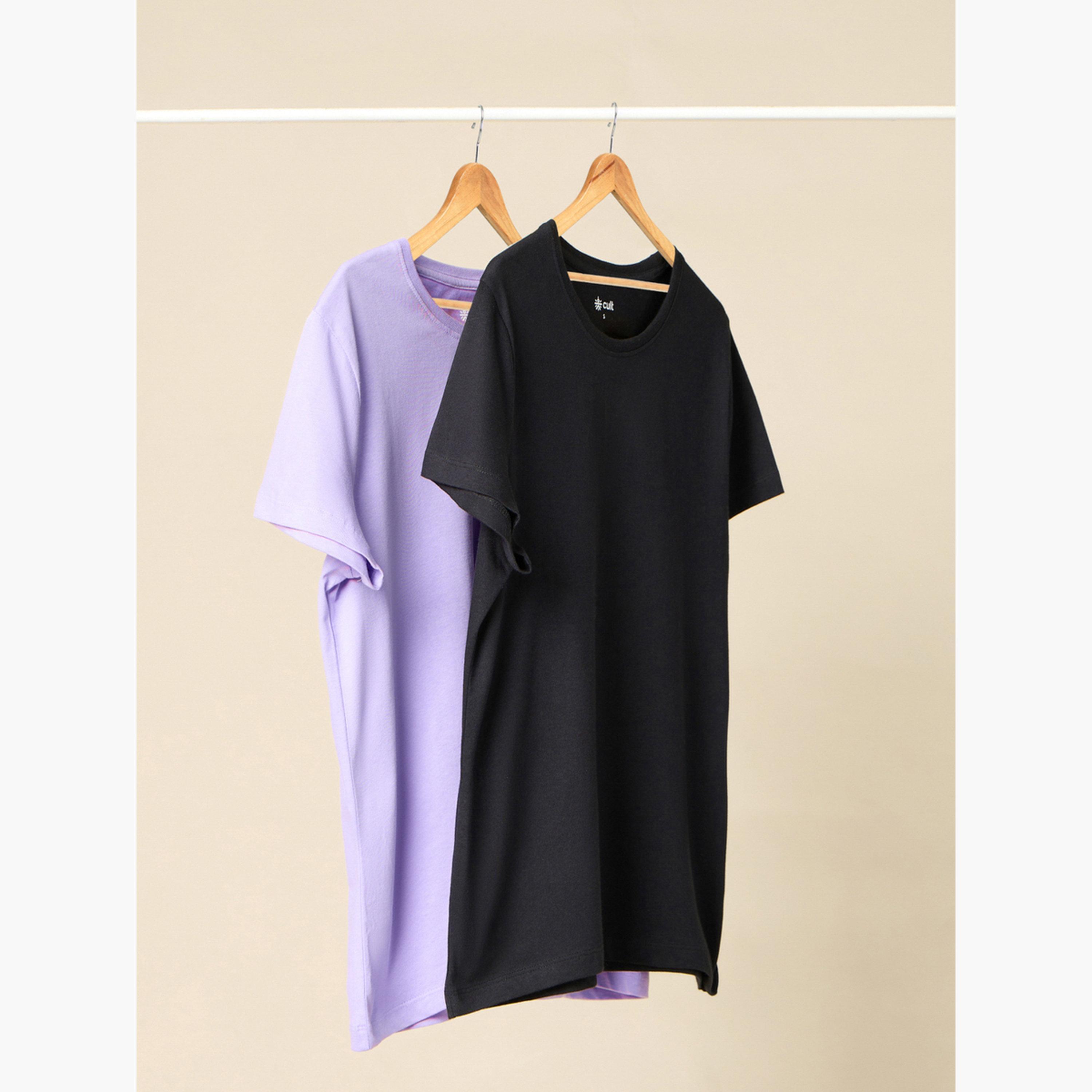 Cult X Styli Pack of 2 - Essential Cotton T-Shirt-sports-women-clothing-tshirtsandvests-image-7
