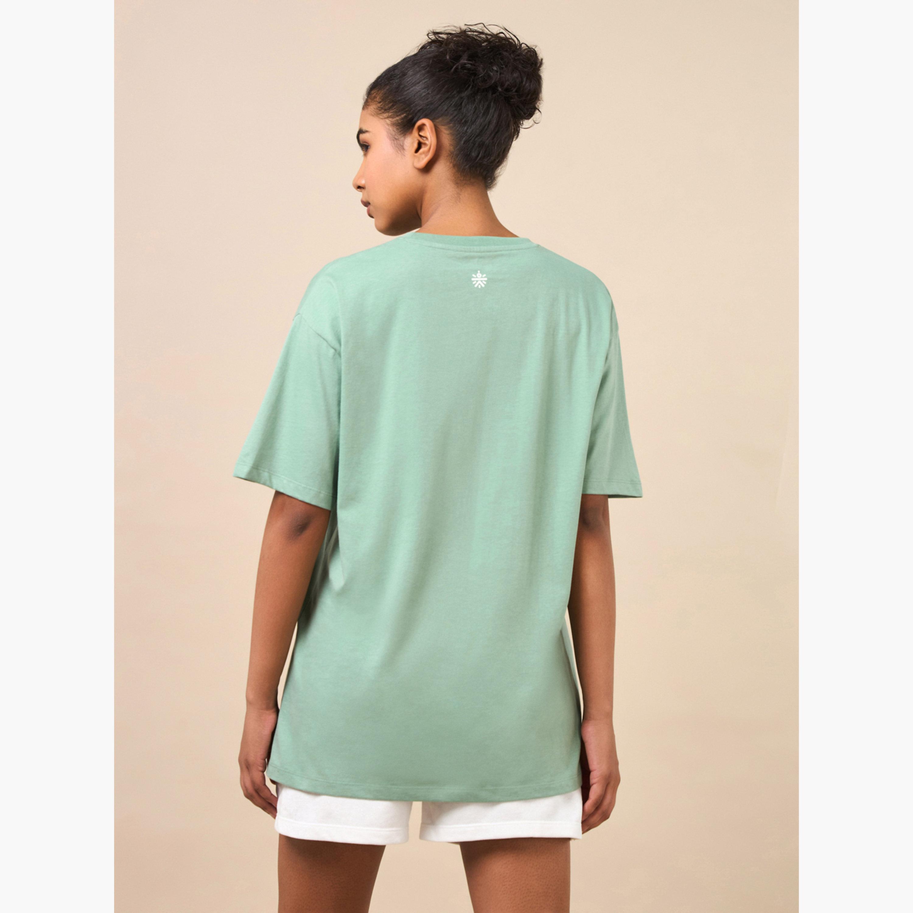 Cult X Styli Women Green Lounge Oversized T-Shirt-sports-women-clothing-tshirtsandvests-image-6