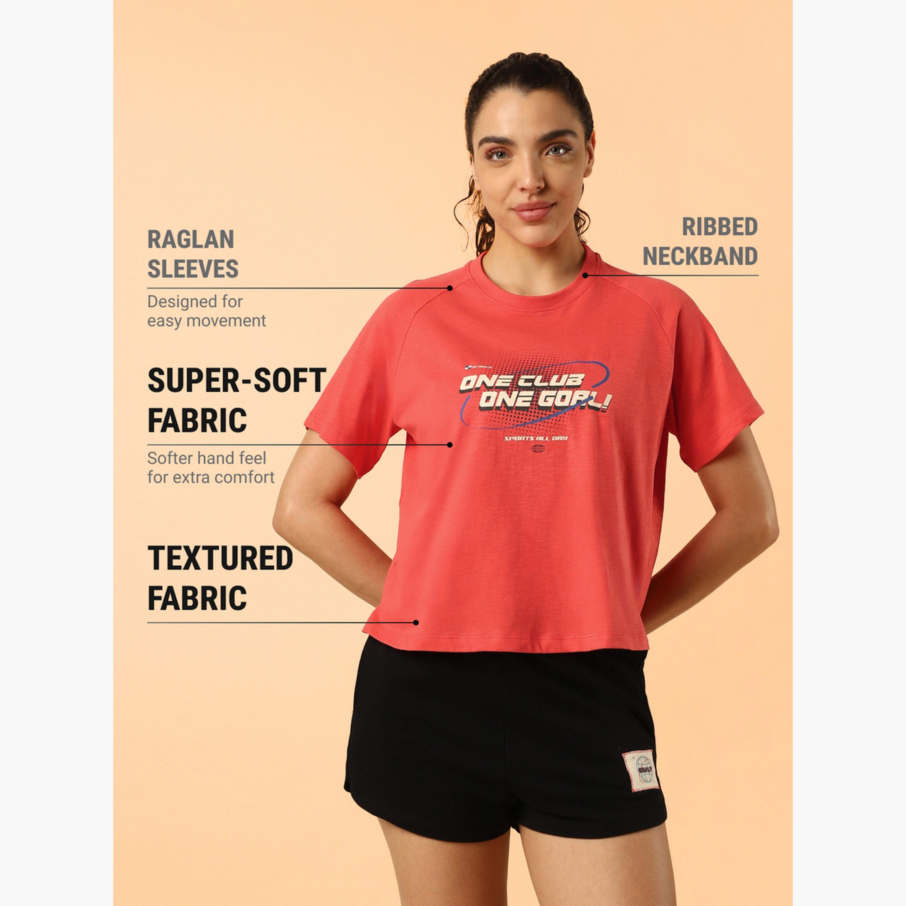 تيشيرت نسائي Club بقصة قصيرة مربعة باللون البرتقالي من Cult X Styli-sports-women-clothing-tshirtsandvests-image-4