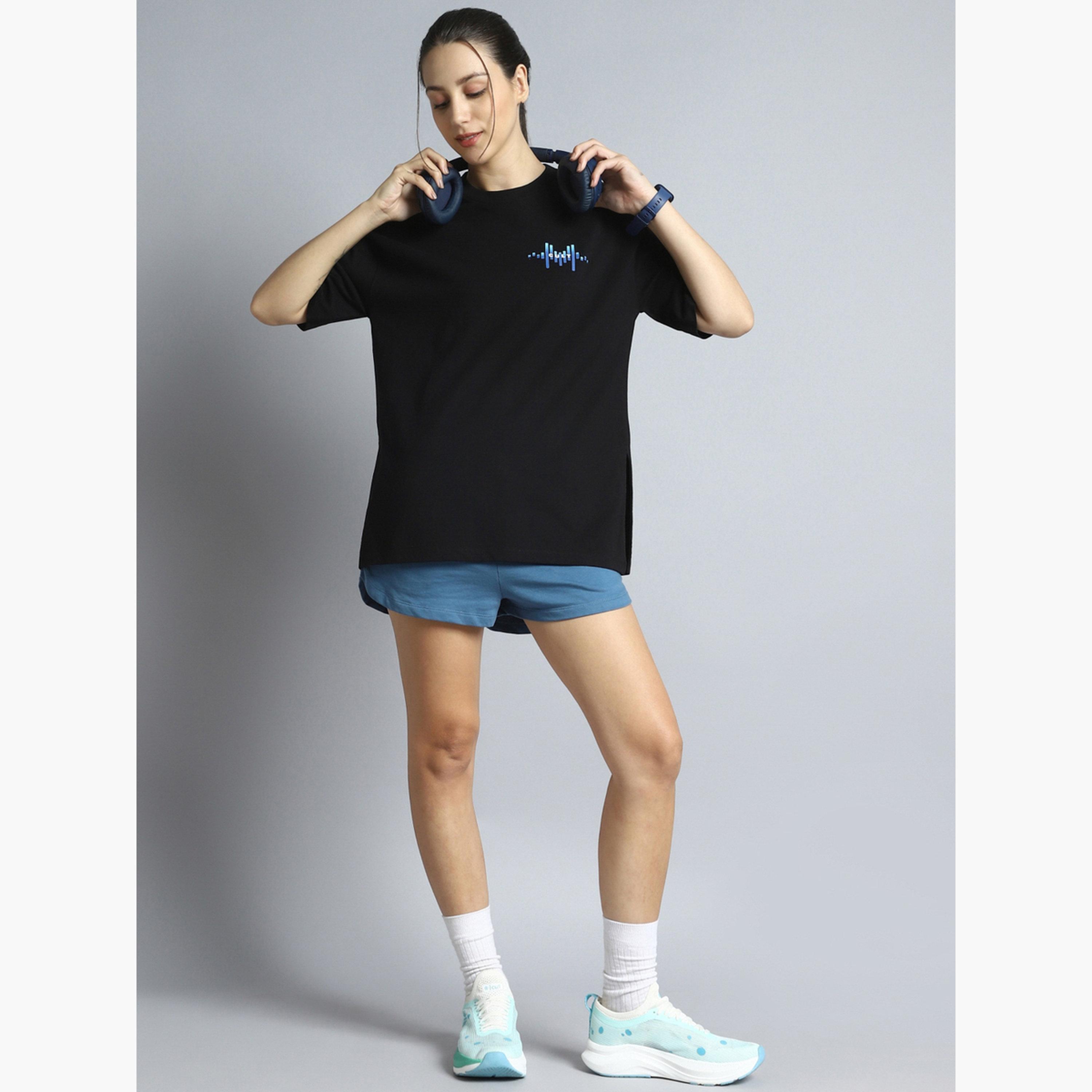 Cult X Styli Women Black Printed Oversized T-Shirt-sports-women-clothing-tshirtsandvests-image-2