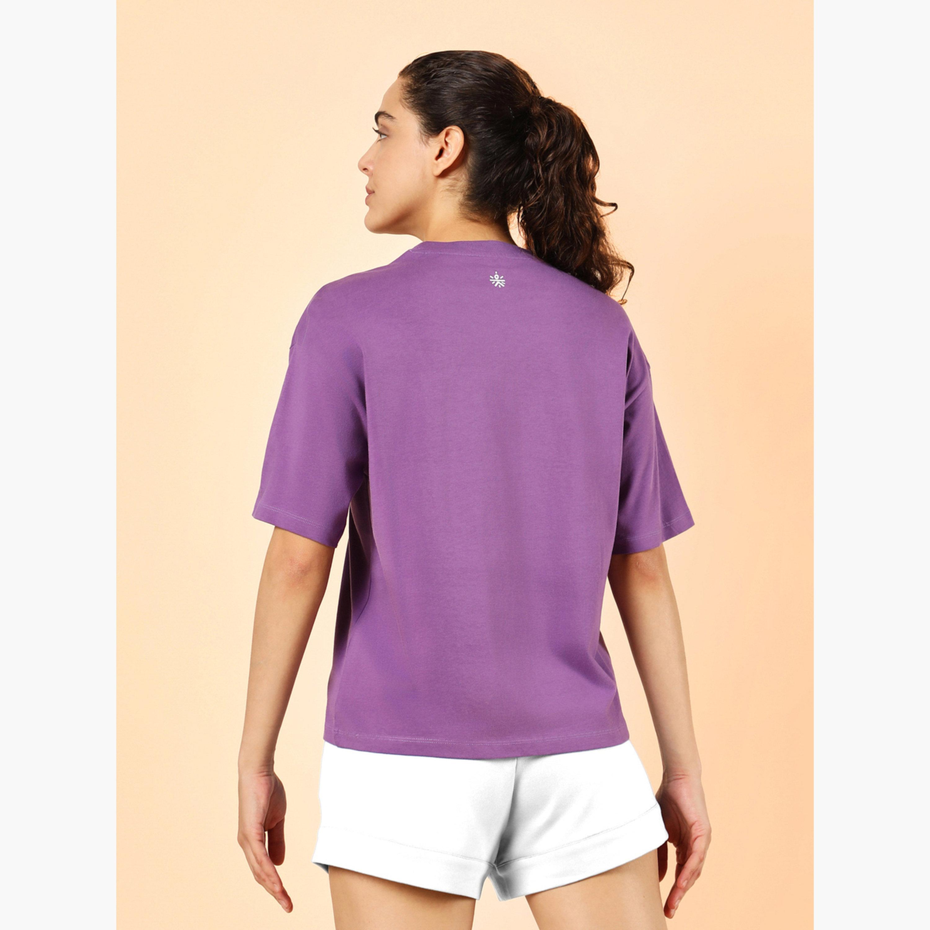 Cult X Styli Women Purple Pause and Align Printed T-Shirt-sports-women-clothing-tshirtsandvests-image-4