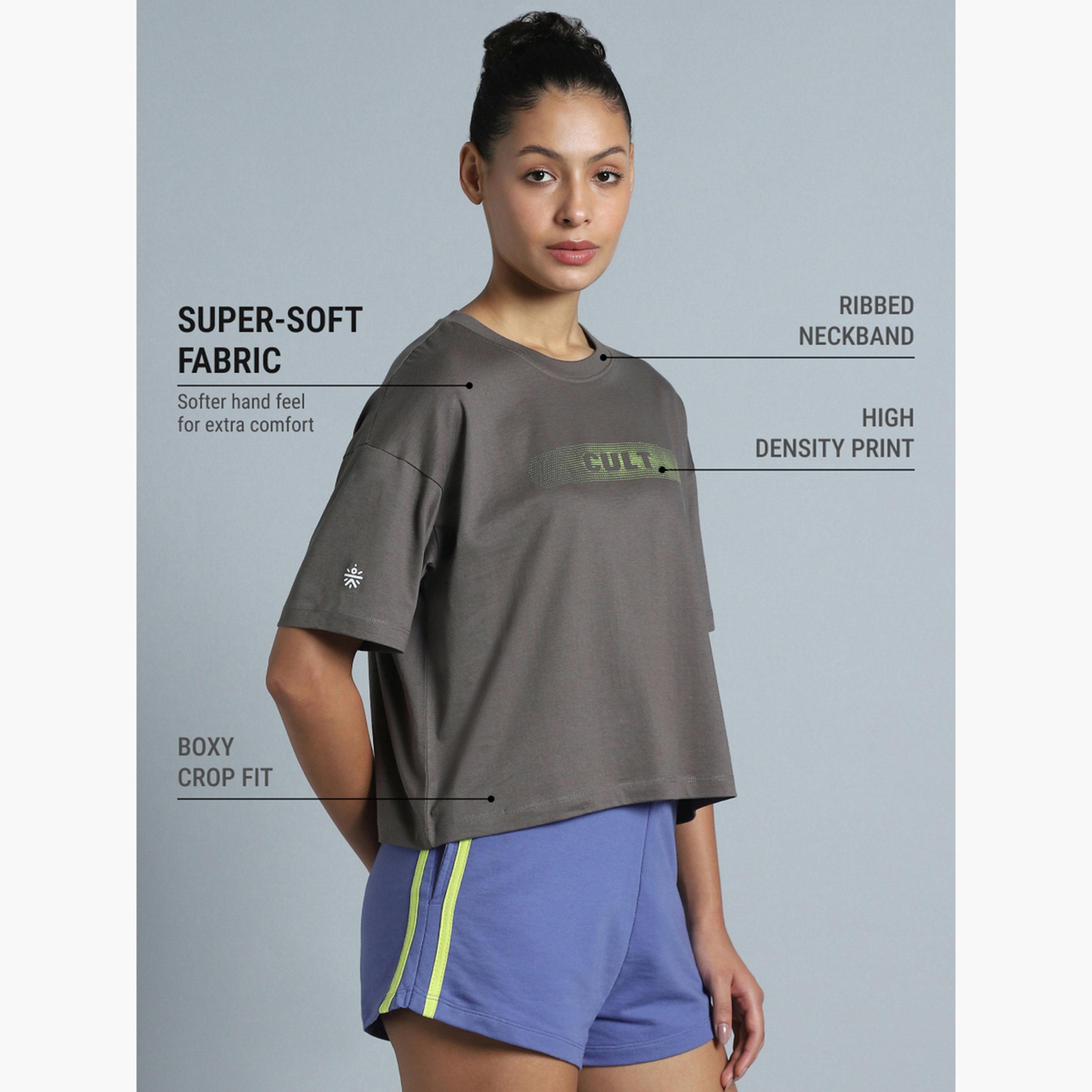 Cult X Styli Women Grey Branding Cropped T-Shirt-sports-women-clothing-tshirtsandvests-image-5