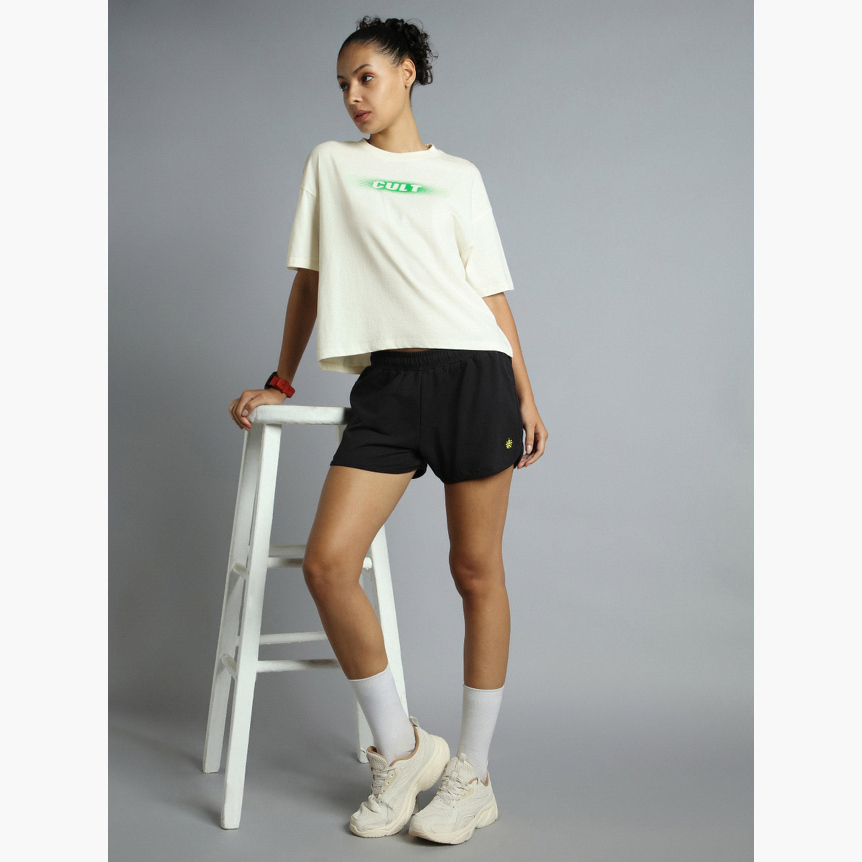 تيشيرت نسائي قصير بعلامة تجارية باللون الأبيض من Cult X Styli-sports-women-clothing-tshirtsandvests-image-3