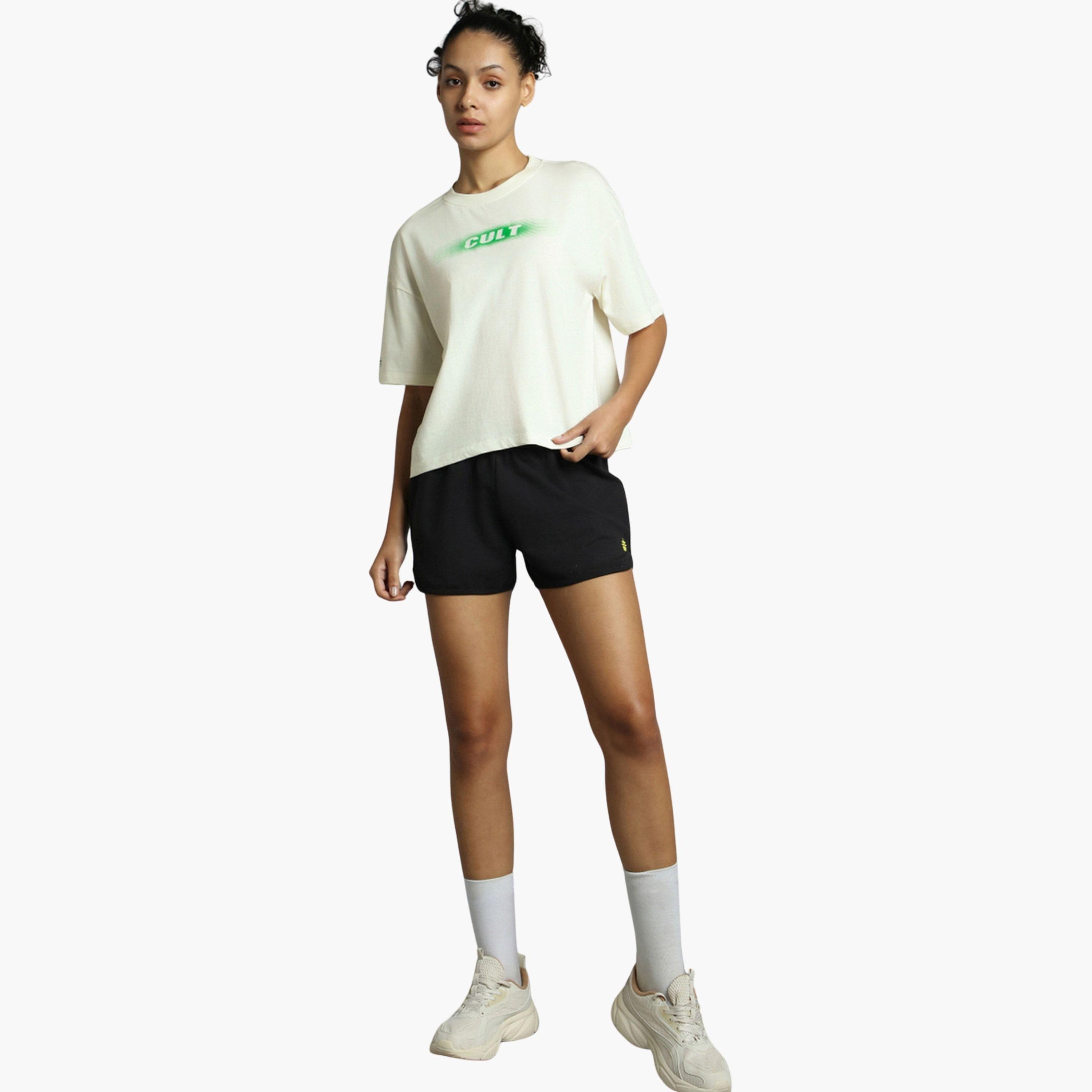 Cult X Styli Women's White Branding Cropped T-shirt-sports-women-clothing-tshirtsandvests-image-4