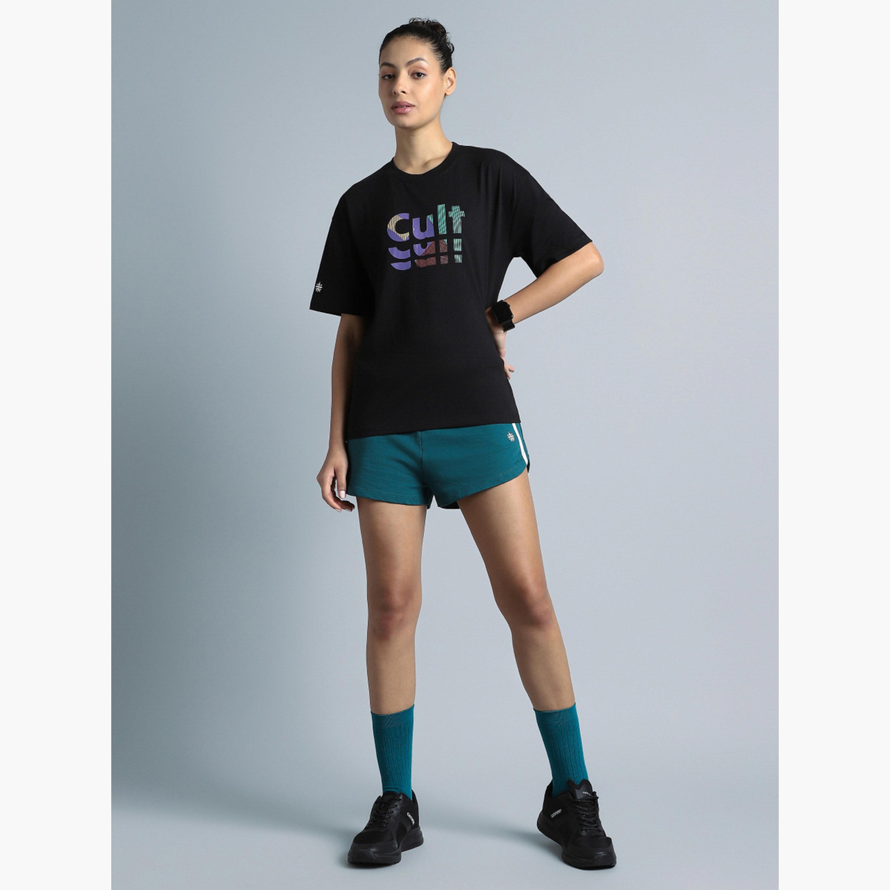 Cult X Styli Women's Black Back Print Relaxed Fit T-shirt-sports-women-clothing-tshirtsandvests-image-2