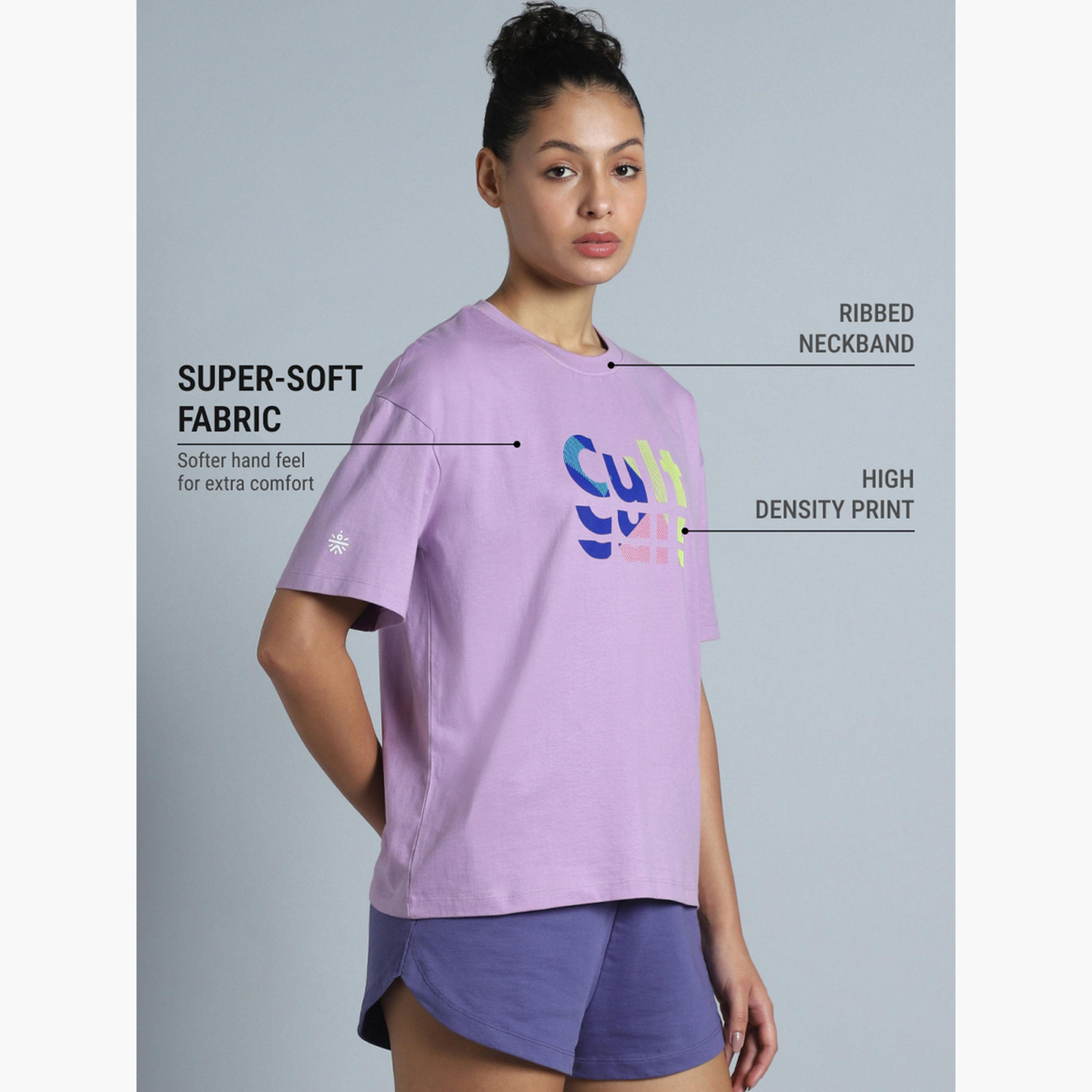 تيشرت قصة واسعة بطبعة العلامة التجارية-sports-women-clothing-tshirtsandvests-image-5