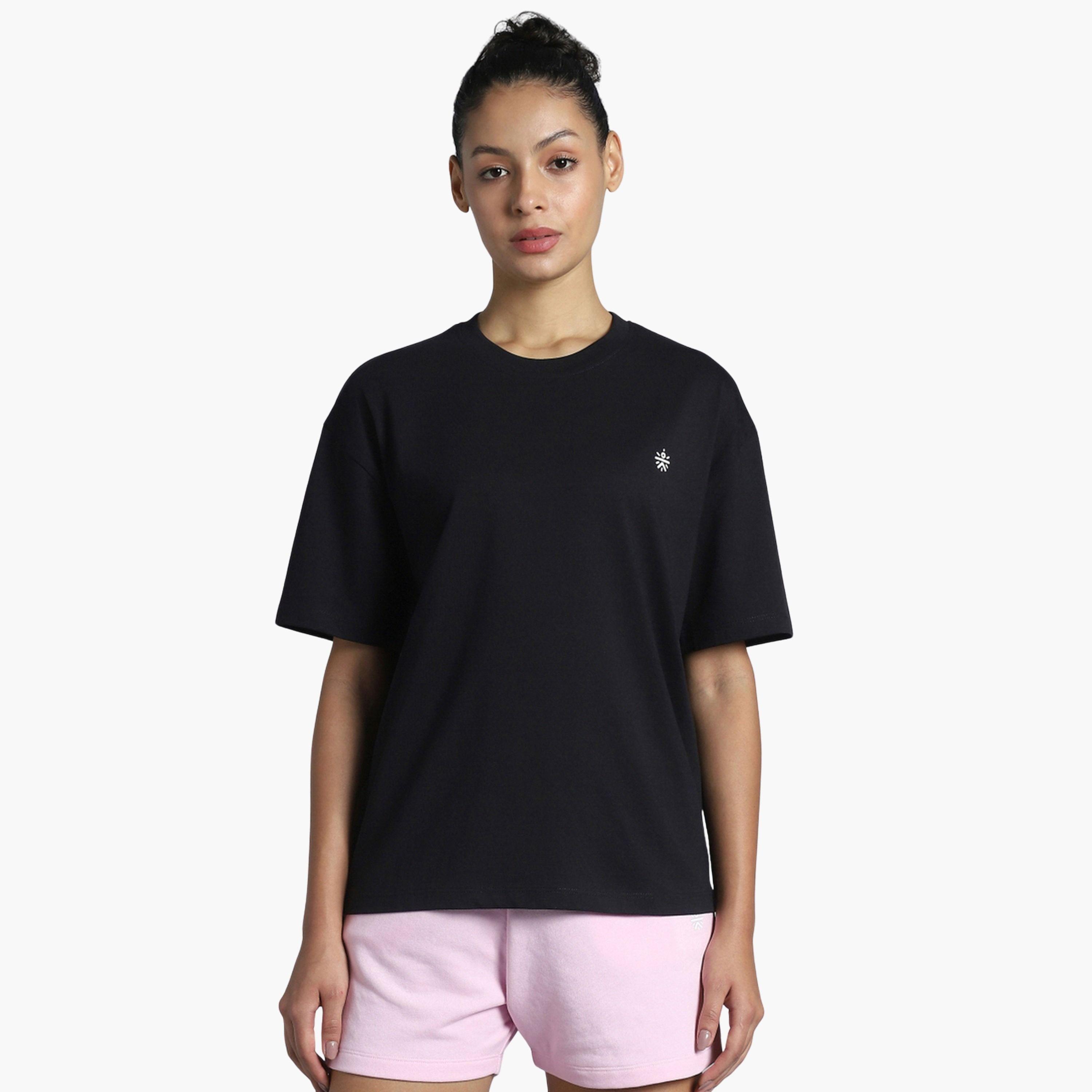 Cult X Styli Women's Black Back Print Relaxed Fit T-shirt-sports-women-clothing-tshirtsandvests-image-1