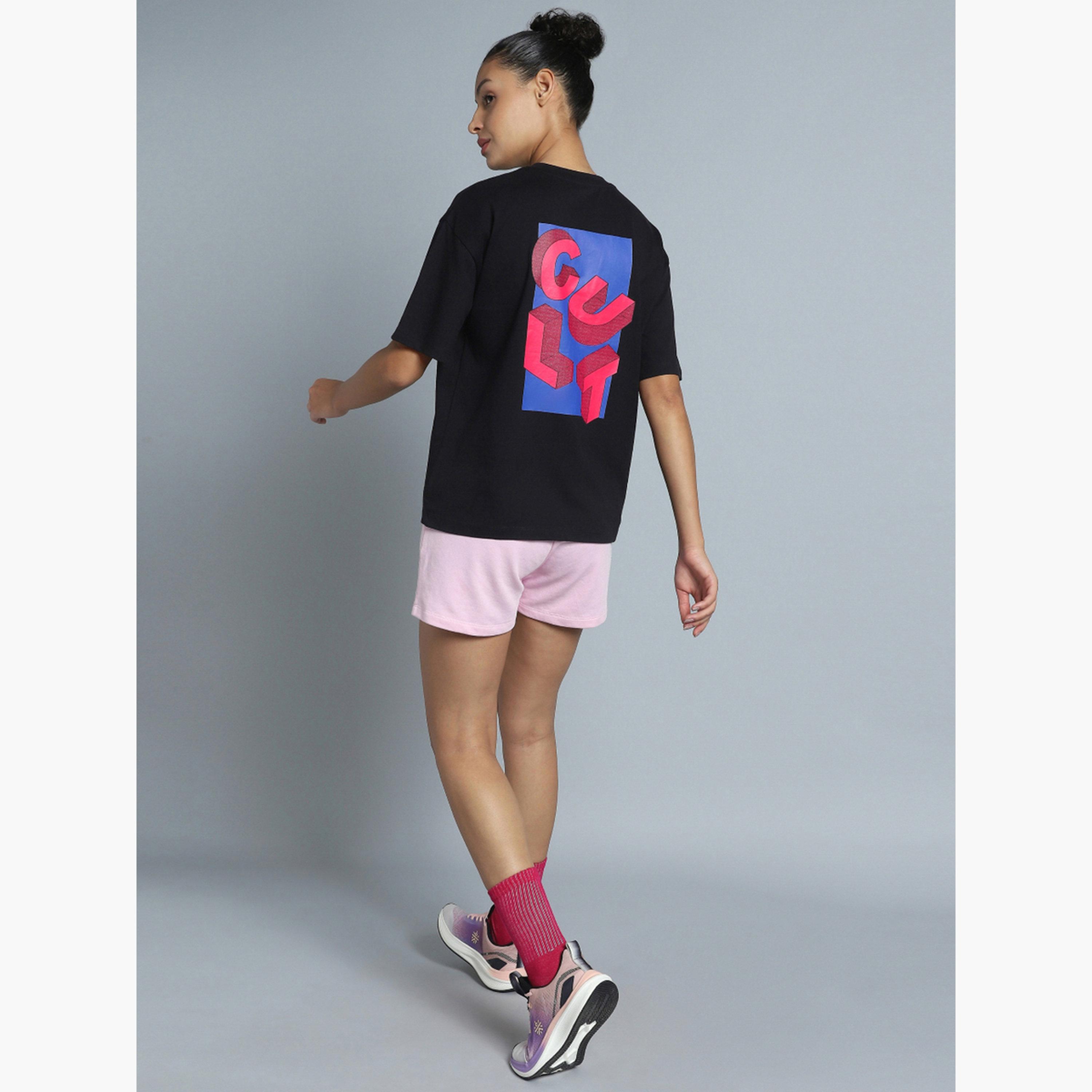 Cult X Styli Women's Black Back Print Relaxed Fit T-shirt-sports-women-clothing-tshirtsandvests-image-3