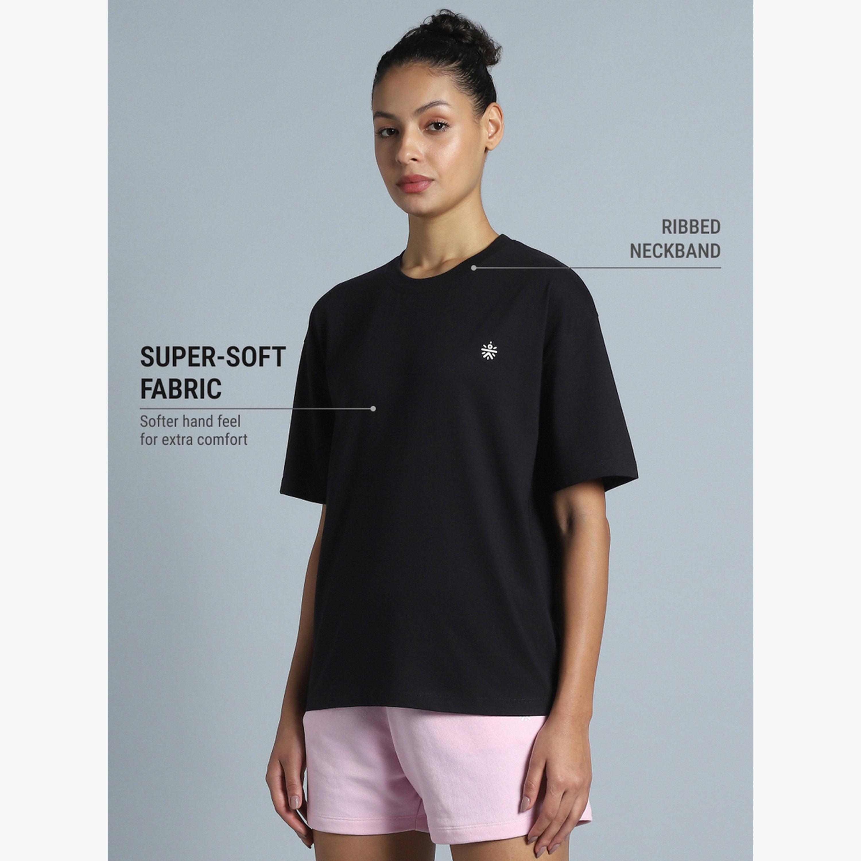 Cult X Styli Women's Black Back Print Relaxed Fit T-shirt-sports-women-clothing-tshirtsandvests-image-5