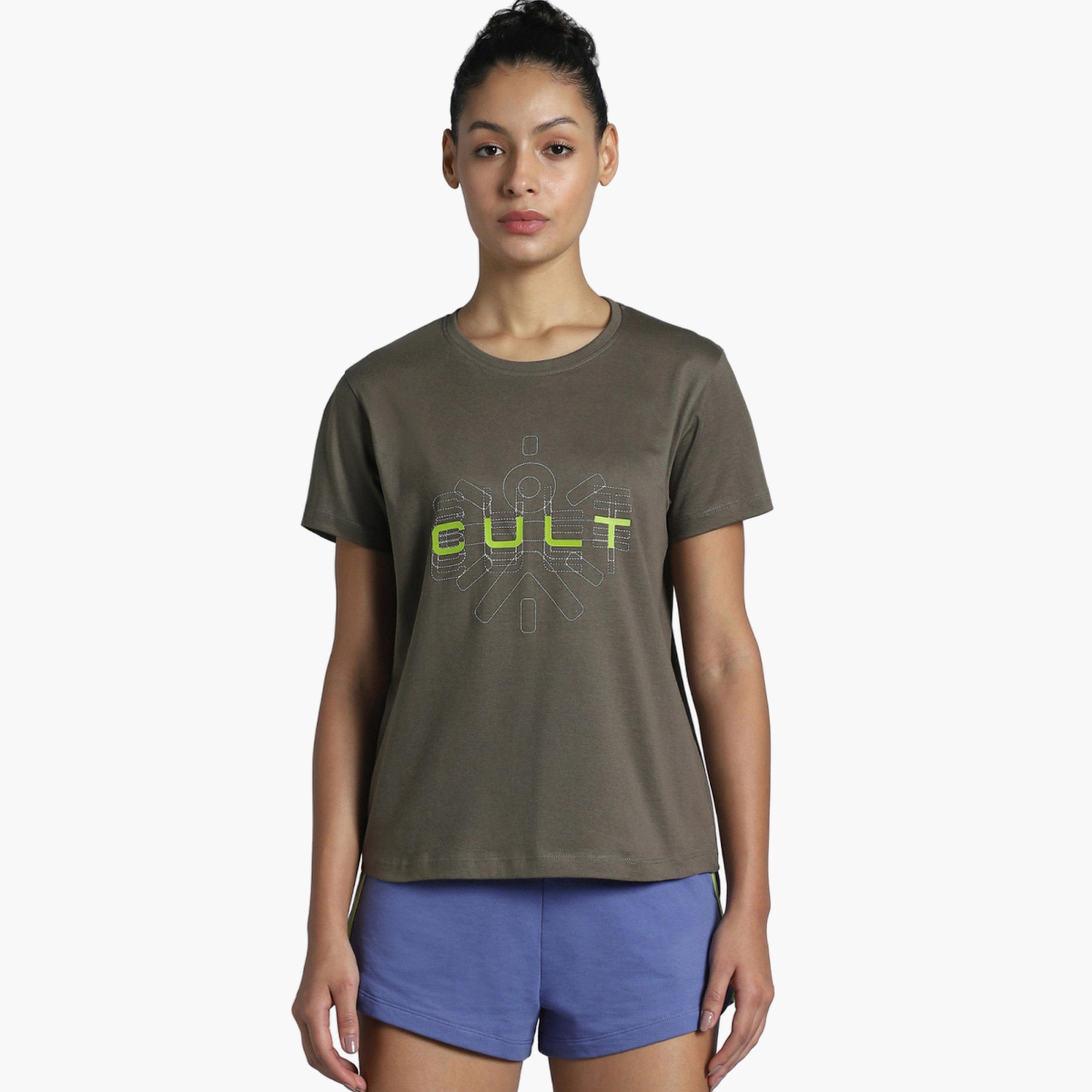 Cult X Styli Women Grey Brand Carrier T-Shirt-sports-women-clothing-tshirtsandvests-image-1