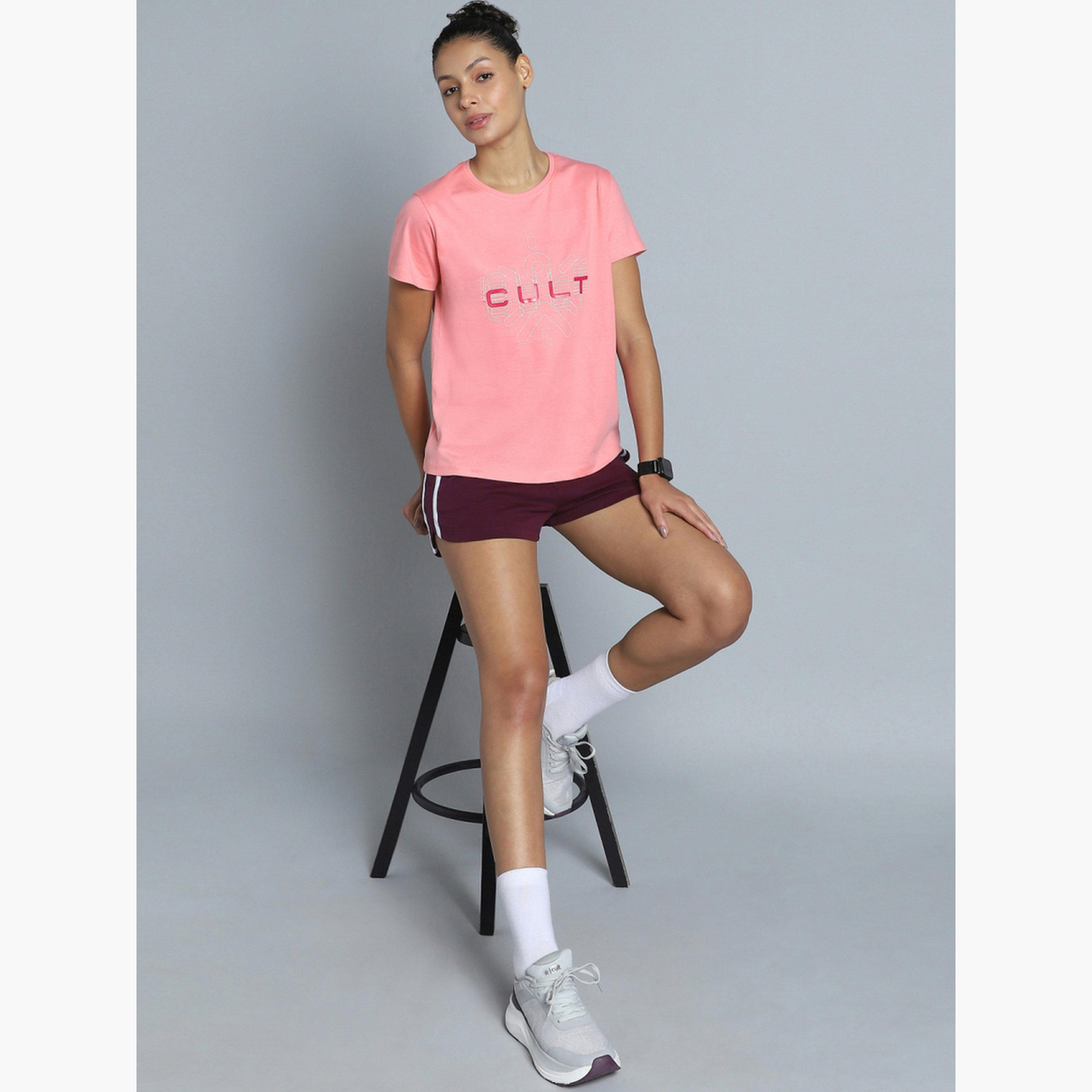 Cult X Styli Women's Pink Brand Carrier T-shirt-sports-women-clothing-tshirtsandvests-image-3