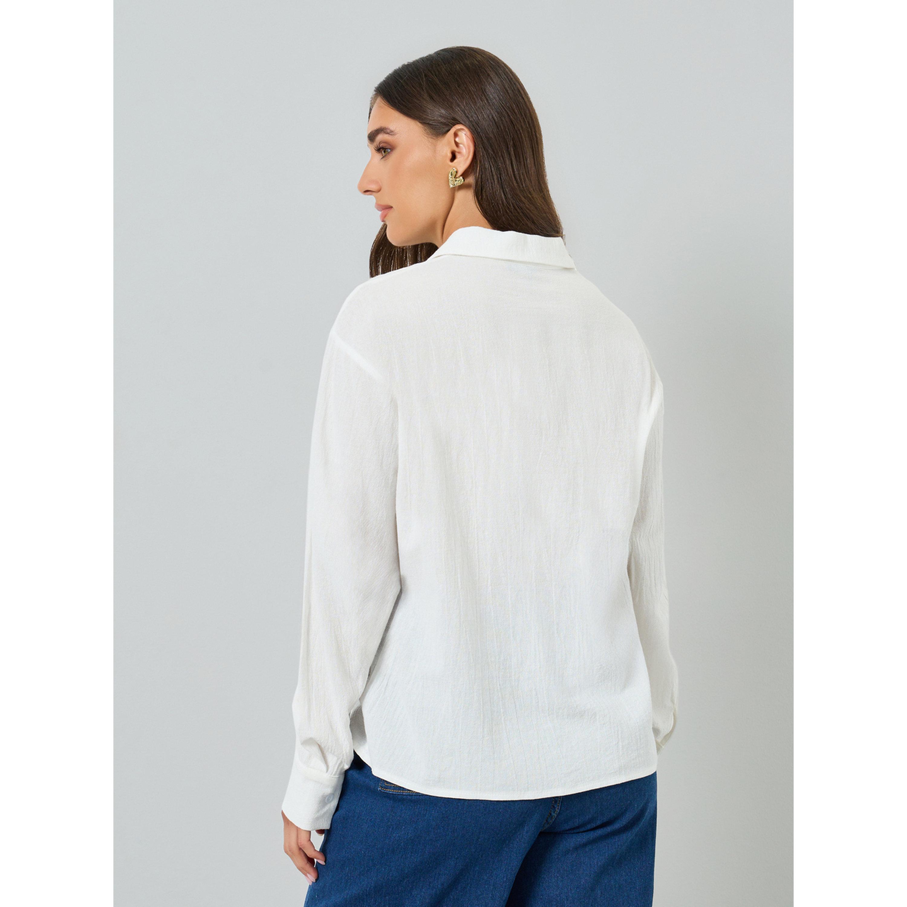 Styli Women White Embroidered Regular Shirt-women-clothing-shirtsandblouses-shirts-image-5