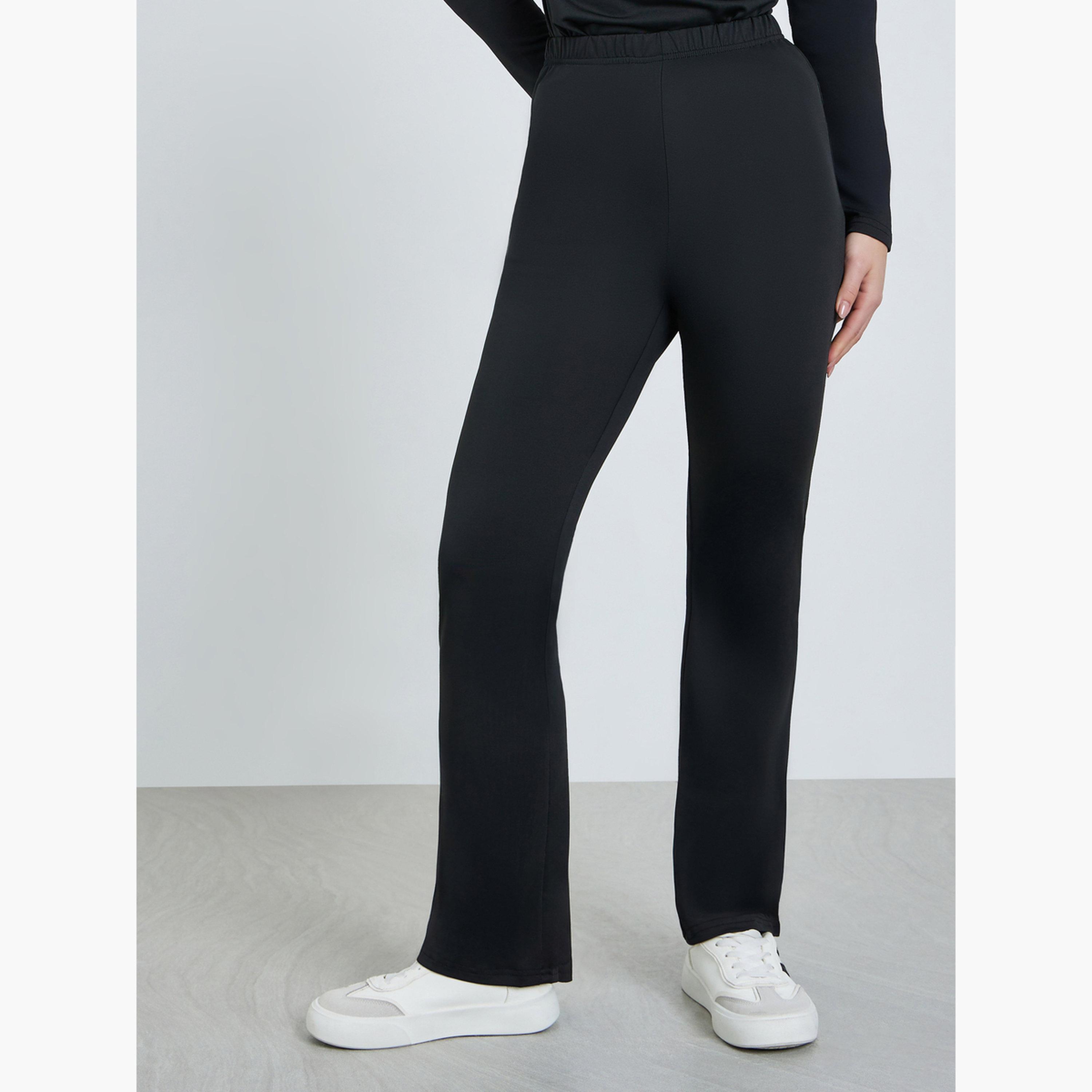 Styli Black Solid Fitted T-Shirt and Leggings Co-Ords-women-clothing-coordsets-image-5