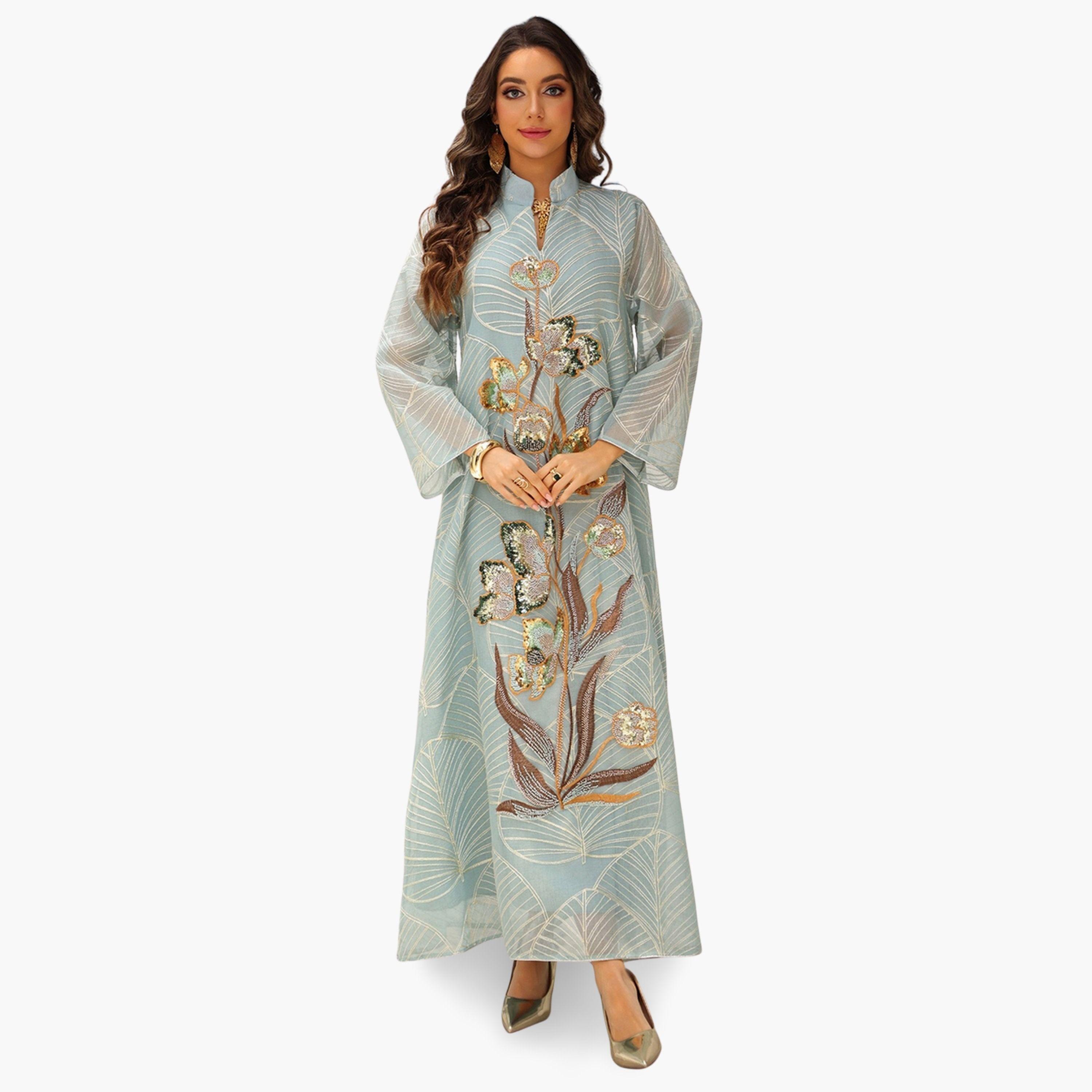 Take Two Women Textured Embellished Sequined Jalabiya-women-arabicclothing-jalabiyas-image-5