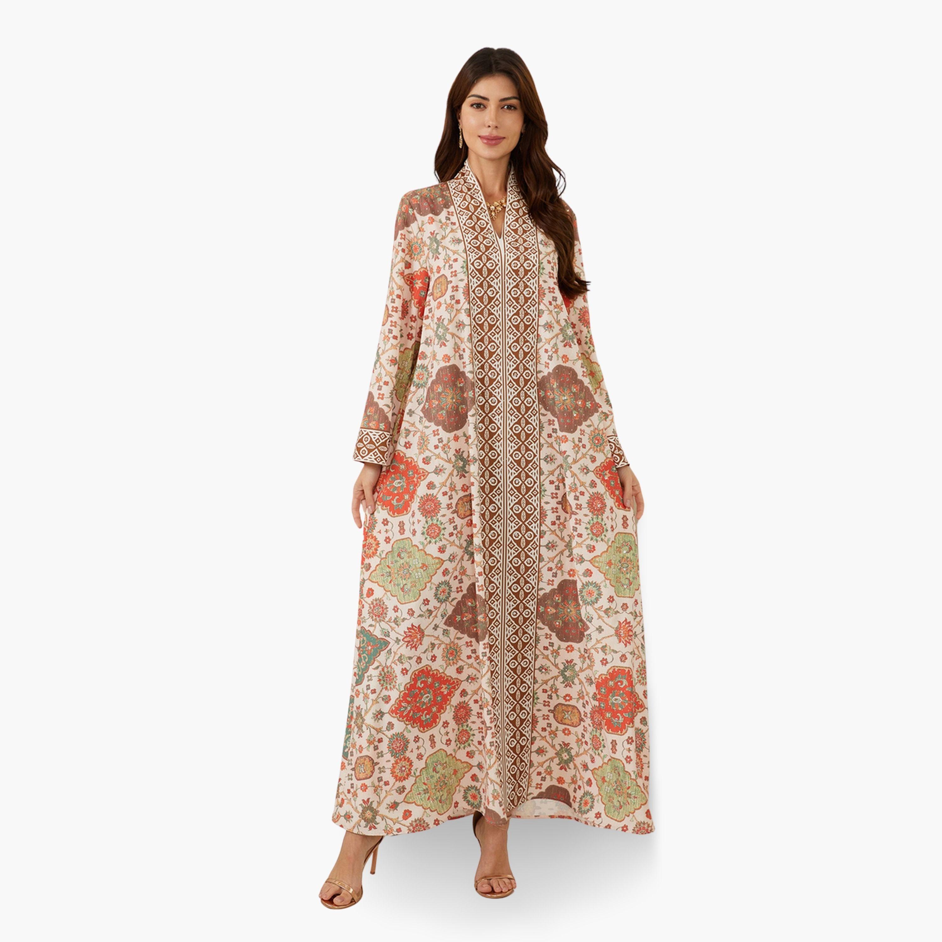 جلابية مطبعة بقصة واسعة-women-arabicclothing-jalabiyas-image-2