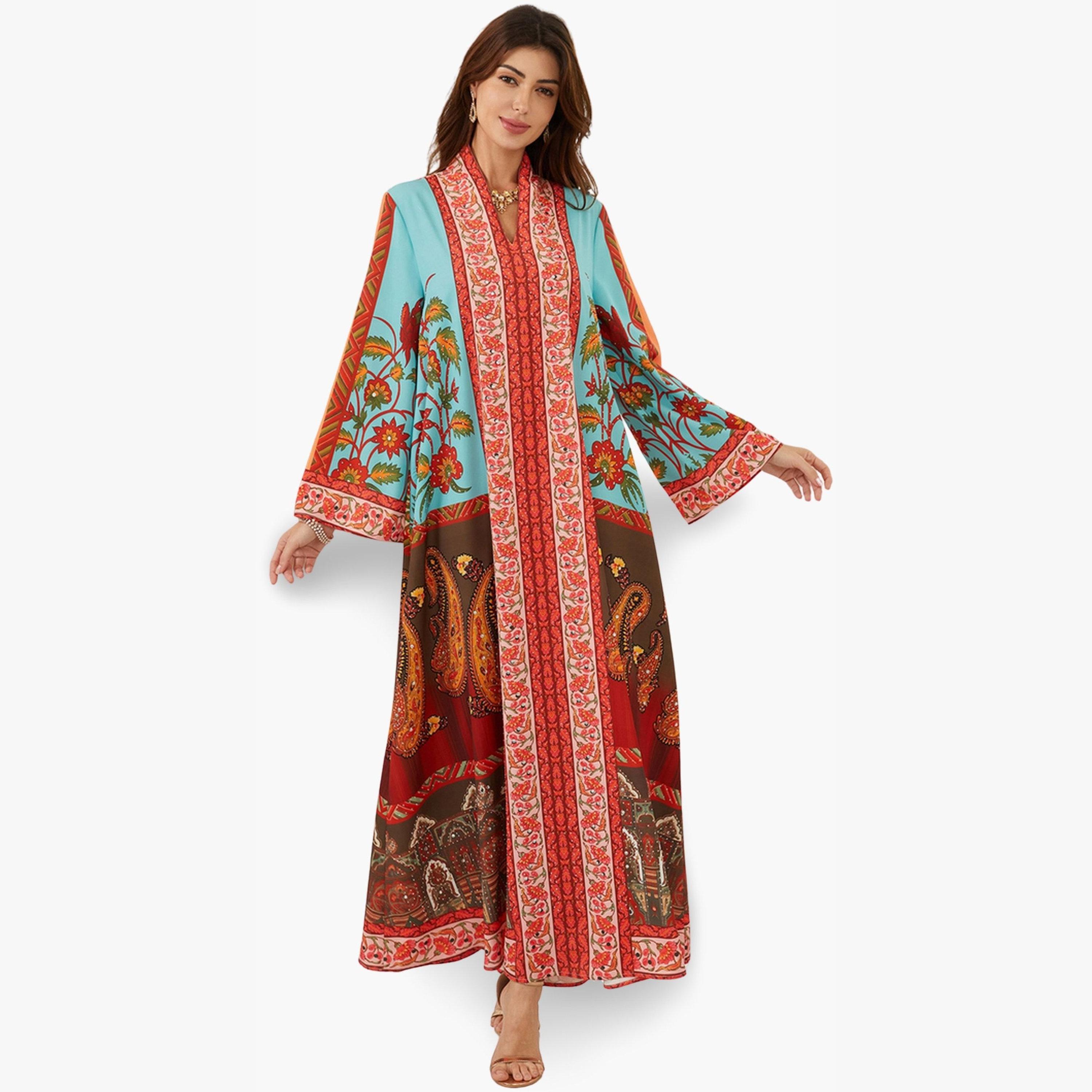 جلابية مطبعة بقصة واسعة-women-arabicclothing-jalabiyas-image-4