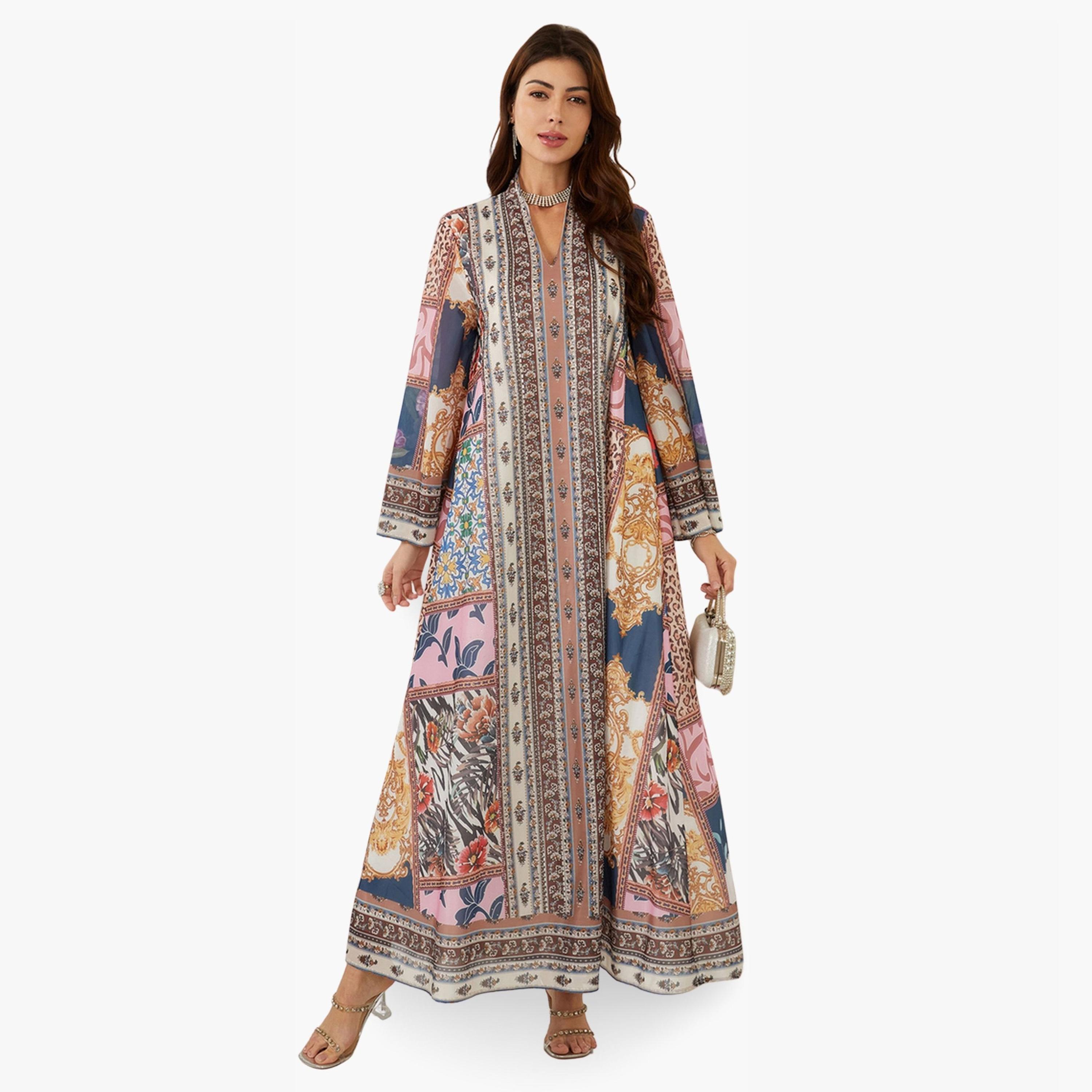 جلابية مطبعة بقصة واسعة-women-arabicclothing-jalabiyas-image-1