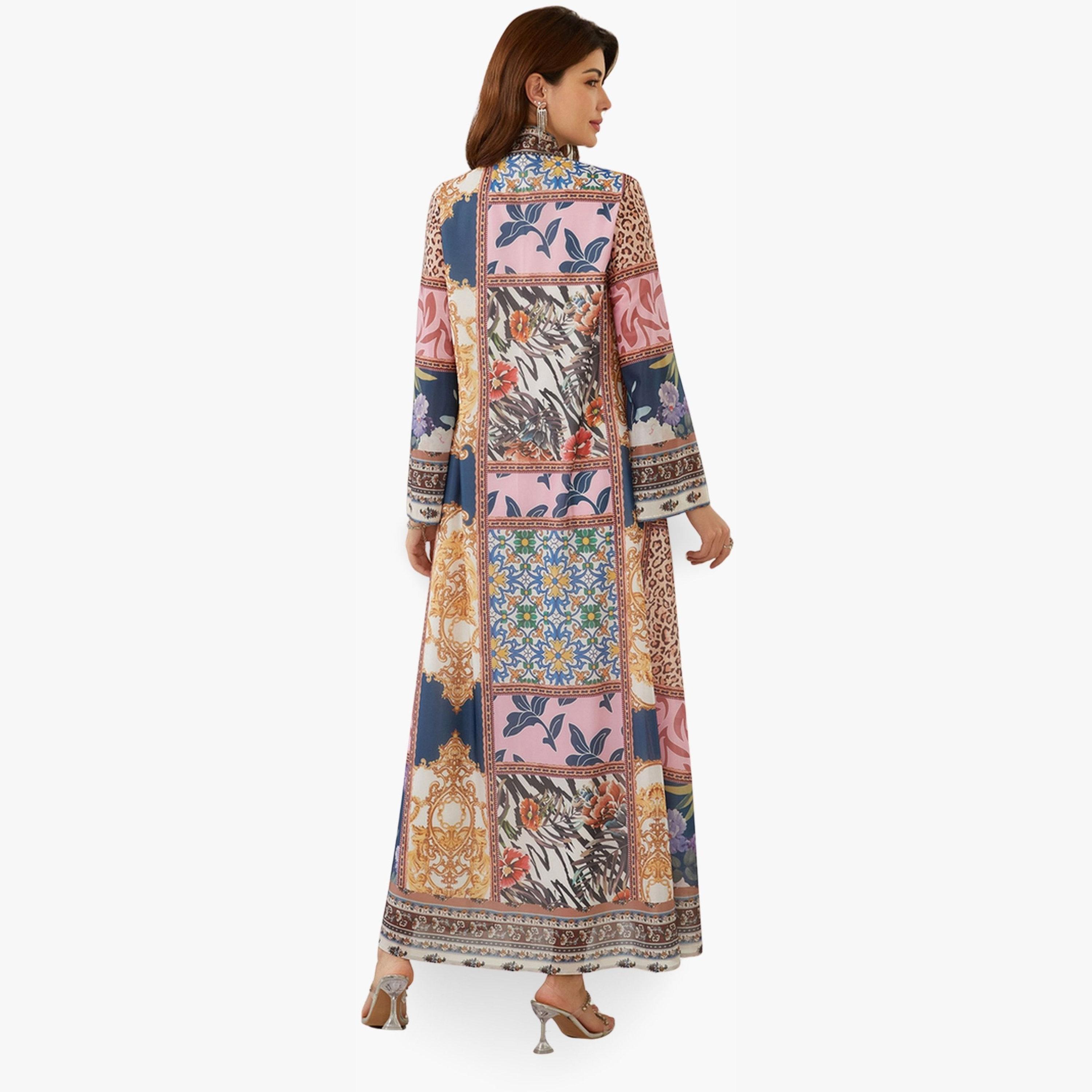 Take Two Women Printed V-Neck A-Line Jalabiya-women-arabicclothing-jalabiyas-image-6
